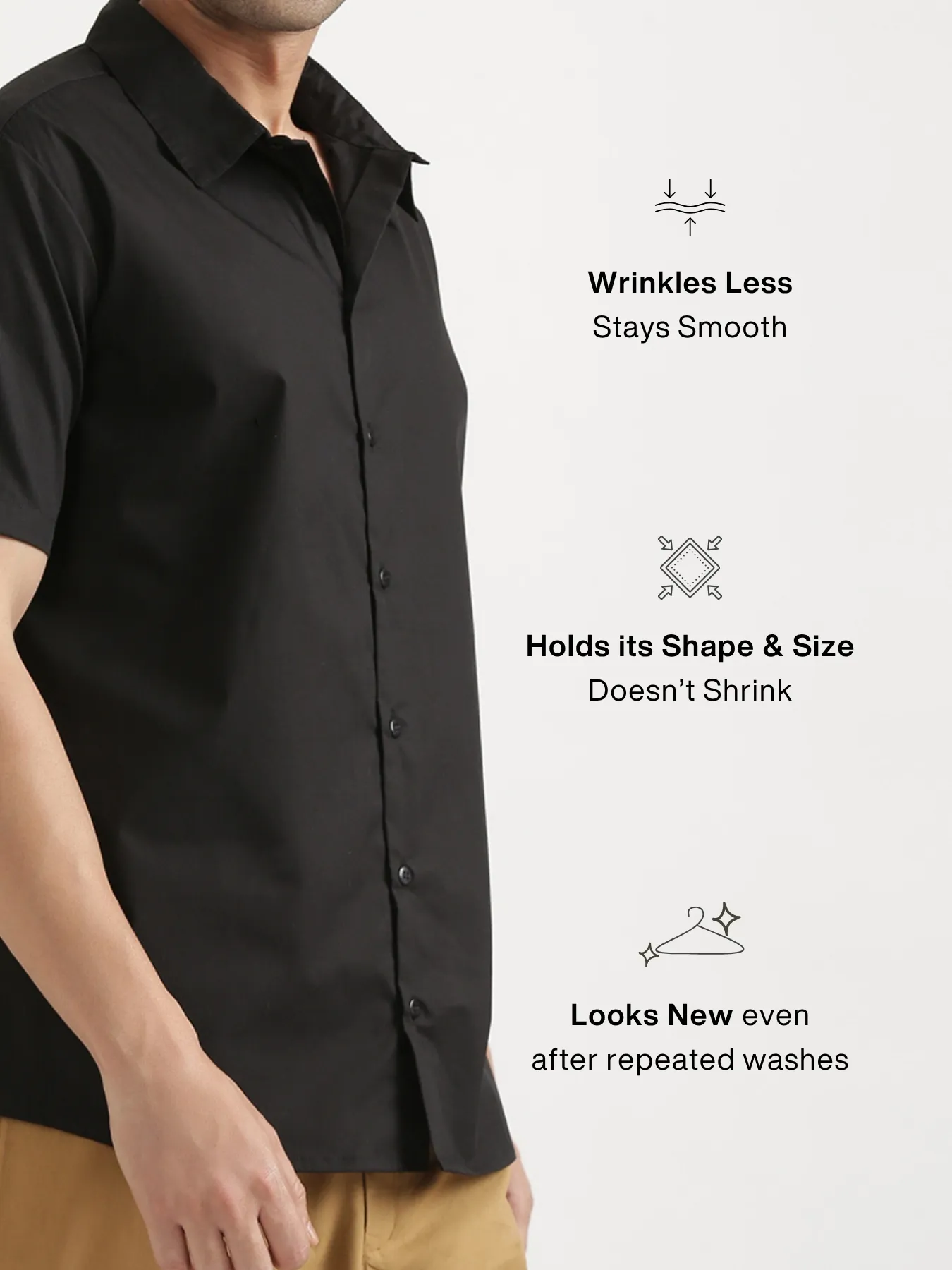 Men Black Better Cotton Short Sleeve Shirt - Image 4