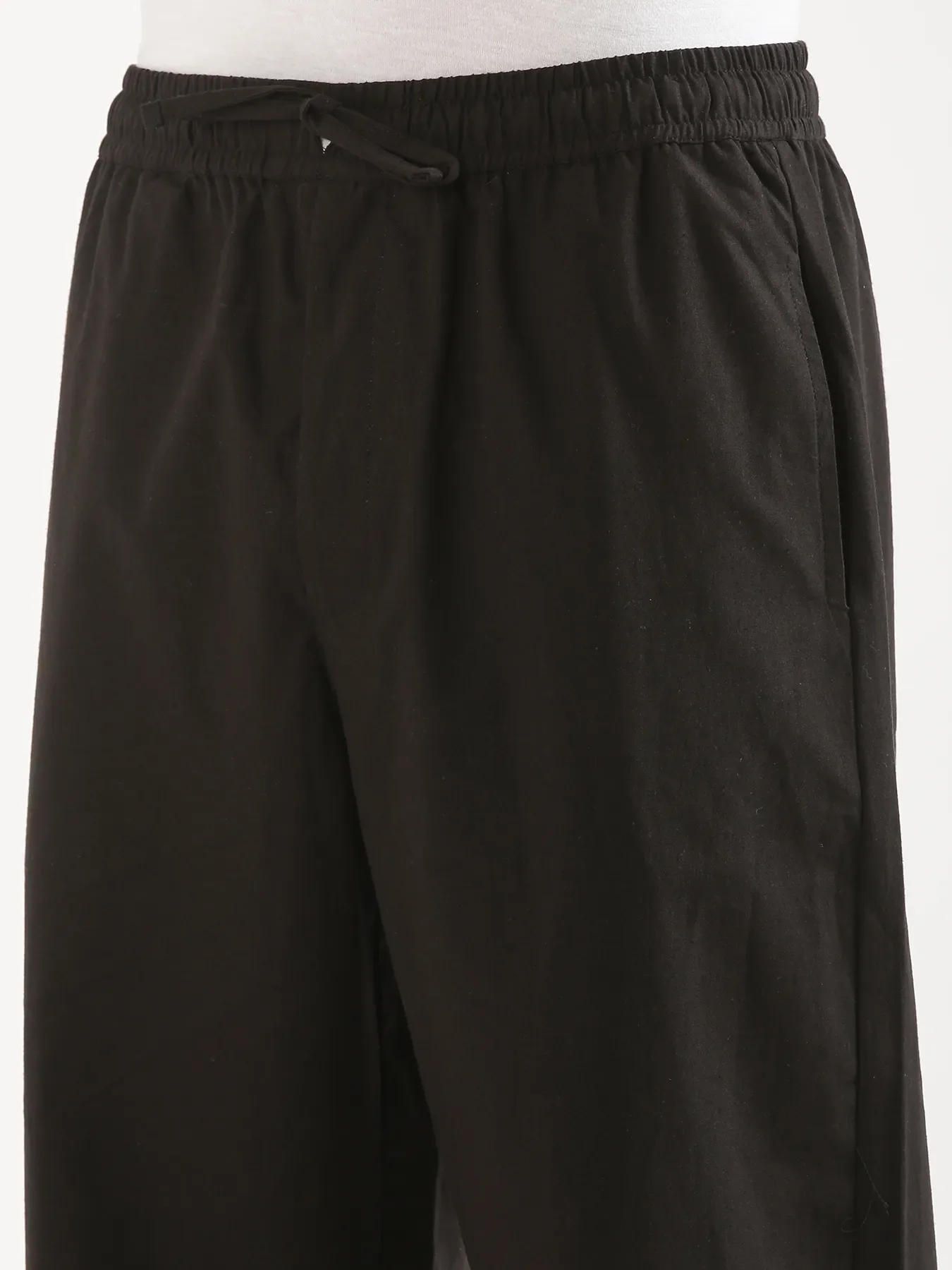 Men Black Cotton Pant - Image 10