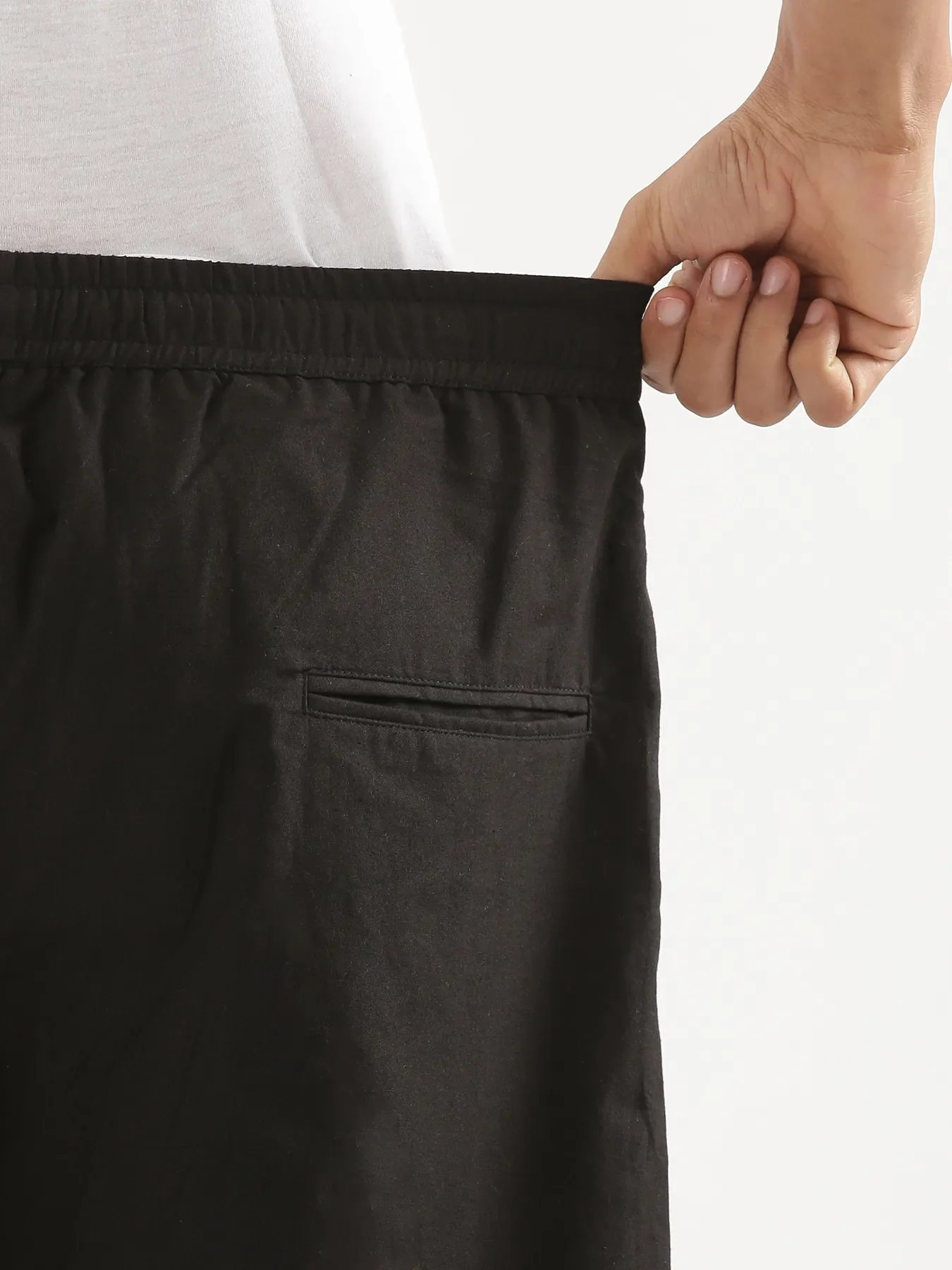 Men Black Cotton Pant - Image 12