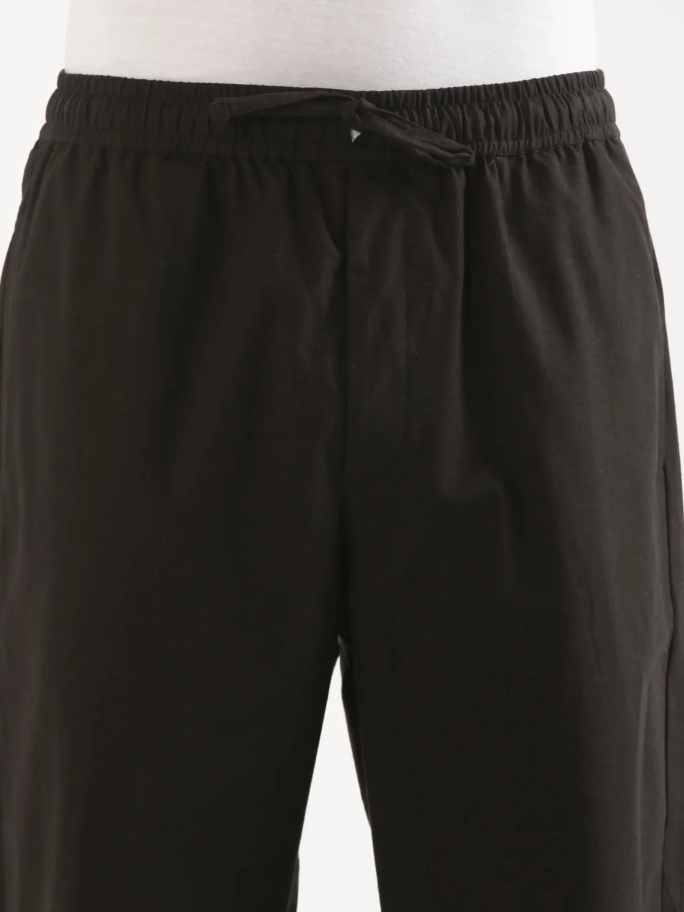 Men Black Cotton Pant - Image 8