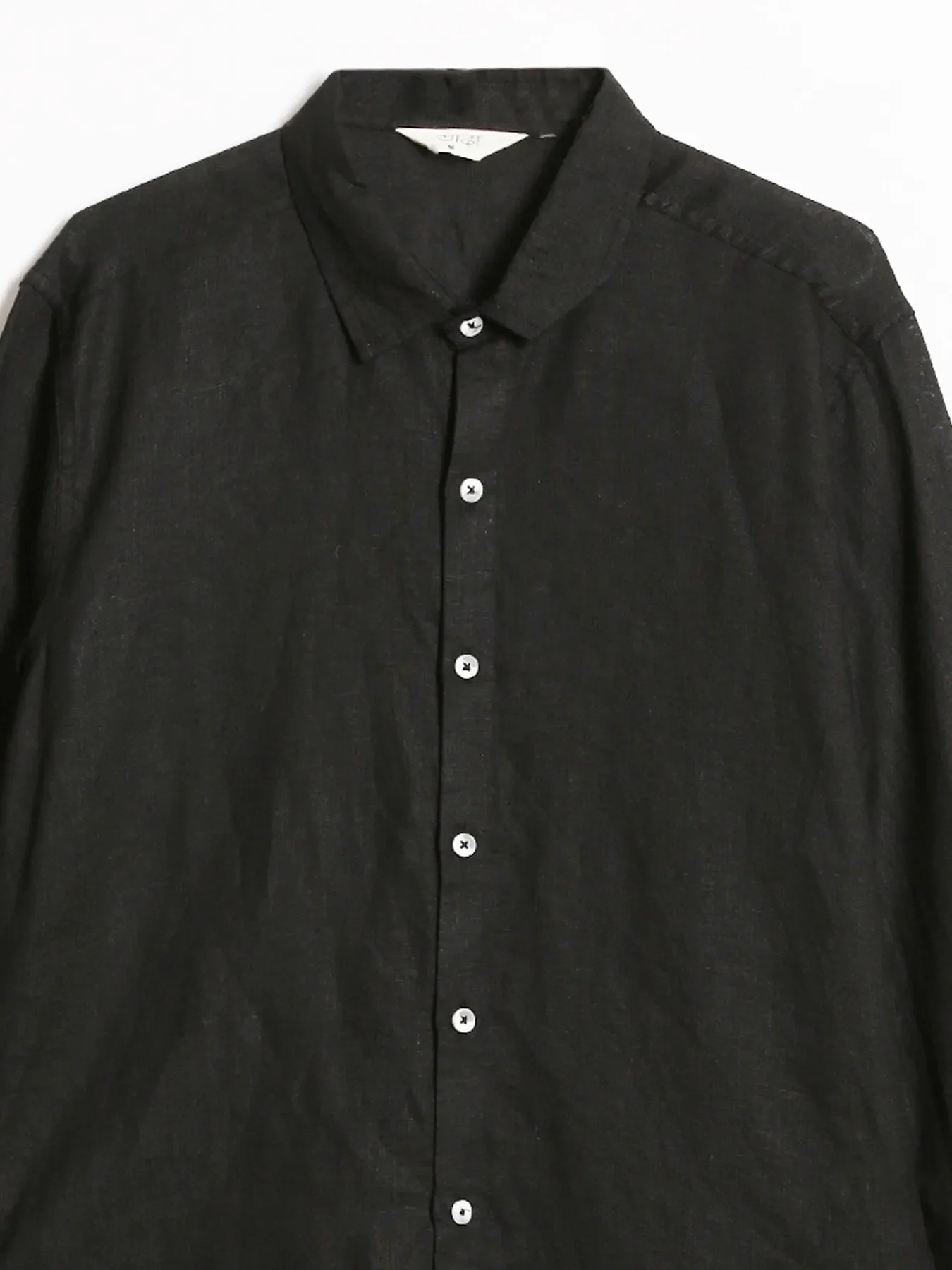 Men Black Pure Linen Full Sleeve Shirt - Image 15