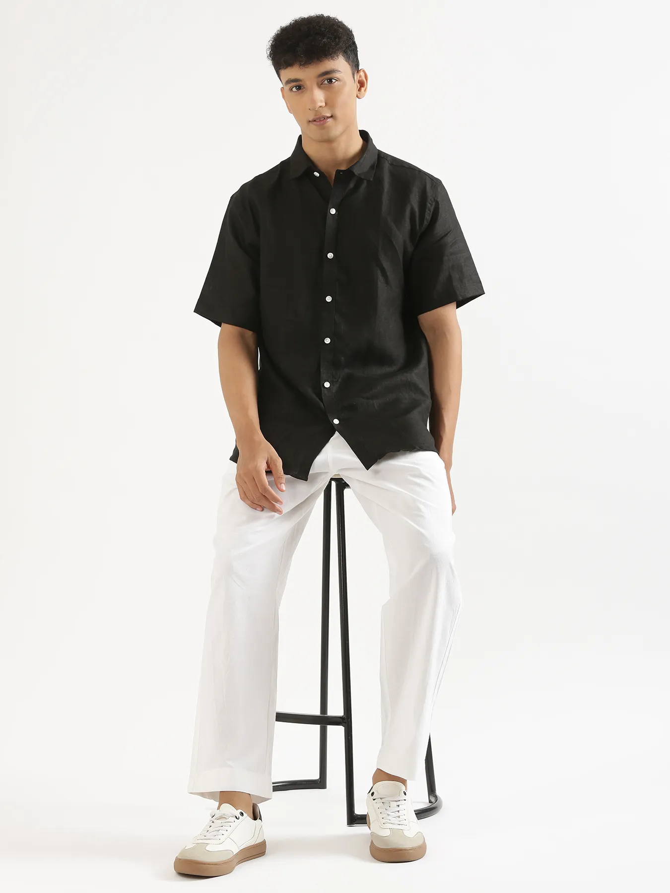 Men White Cotton Pant - Image 7