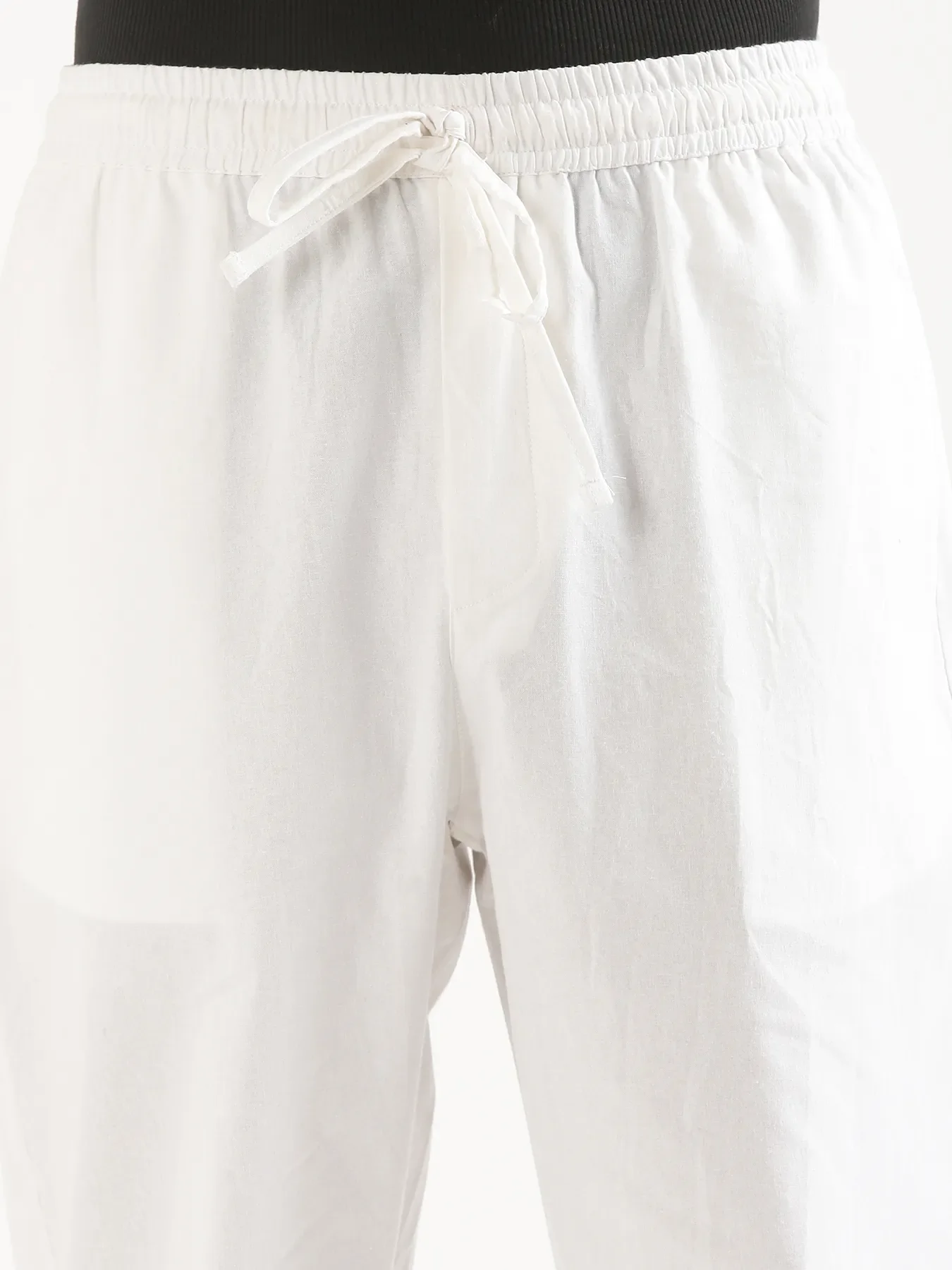 Men White Cotton Pant - Image 8