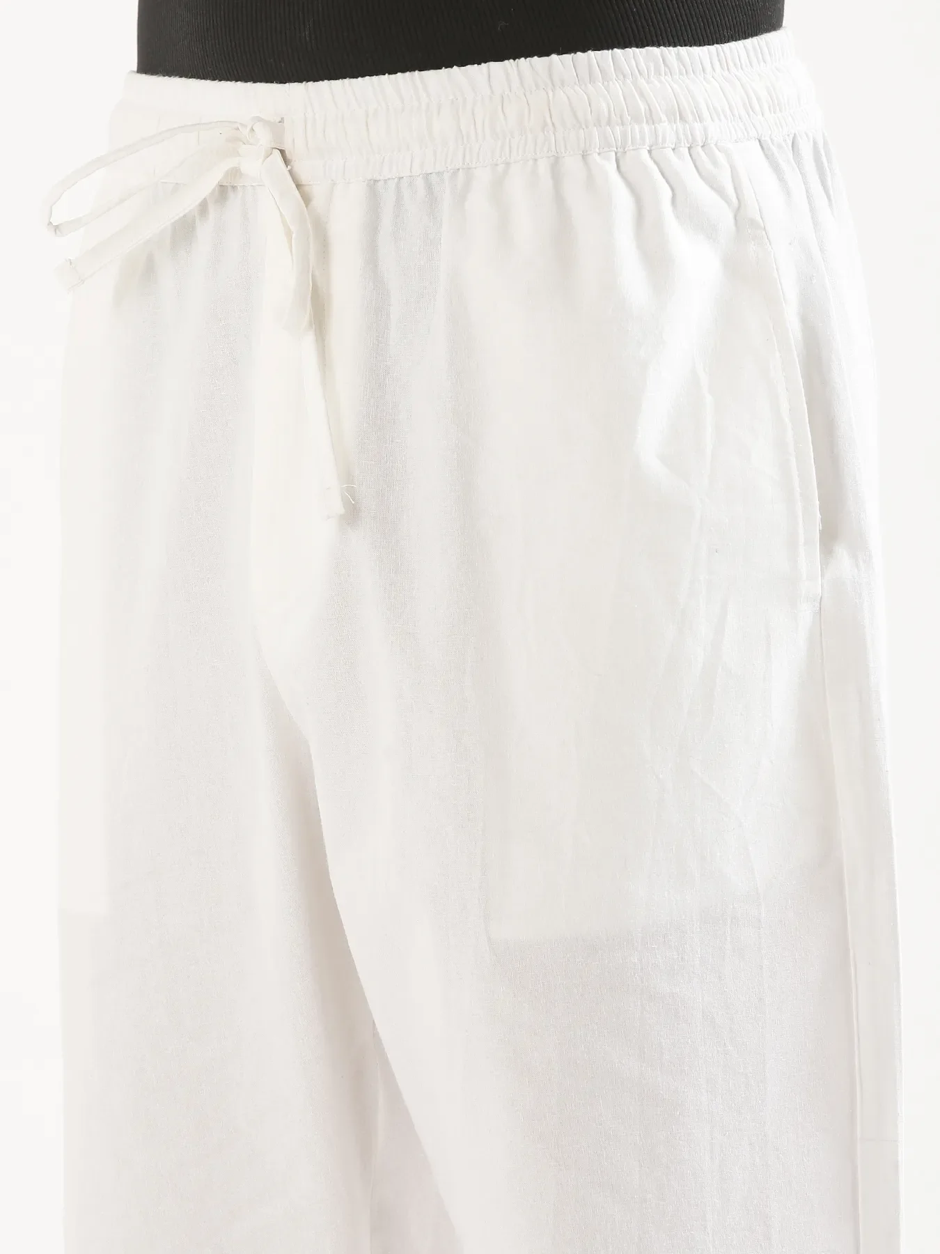 Men White Cotton Pant - Image 9