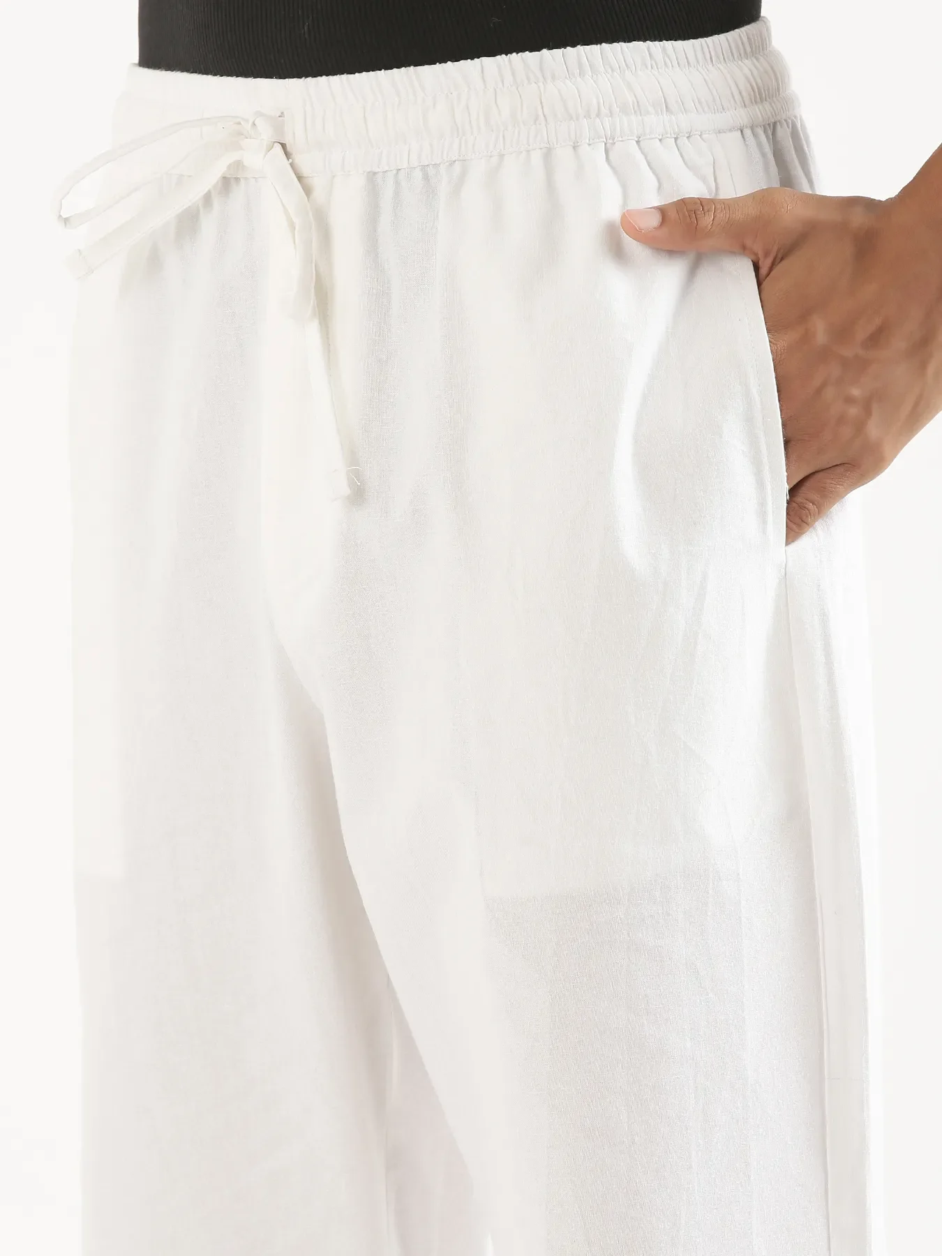 Men White Cotton Pant - Image 11
