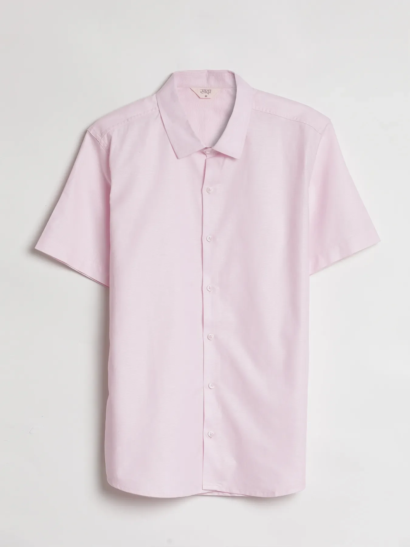 Men Blush Pink Linen Blend Short Sleeve Shirt - Image 13