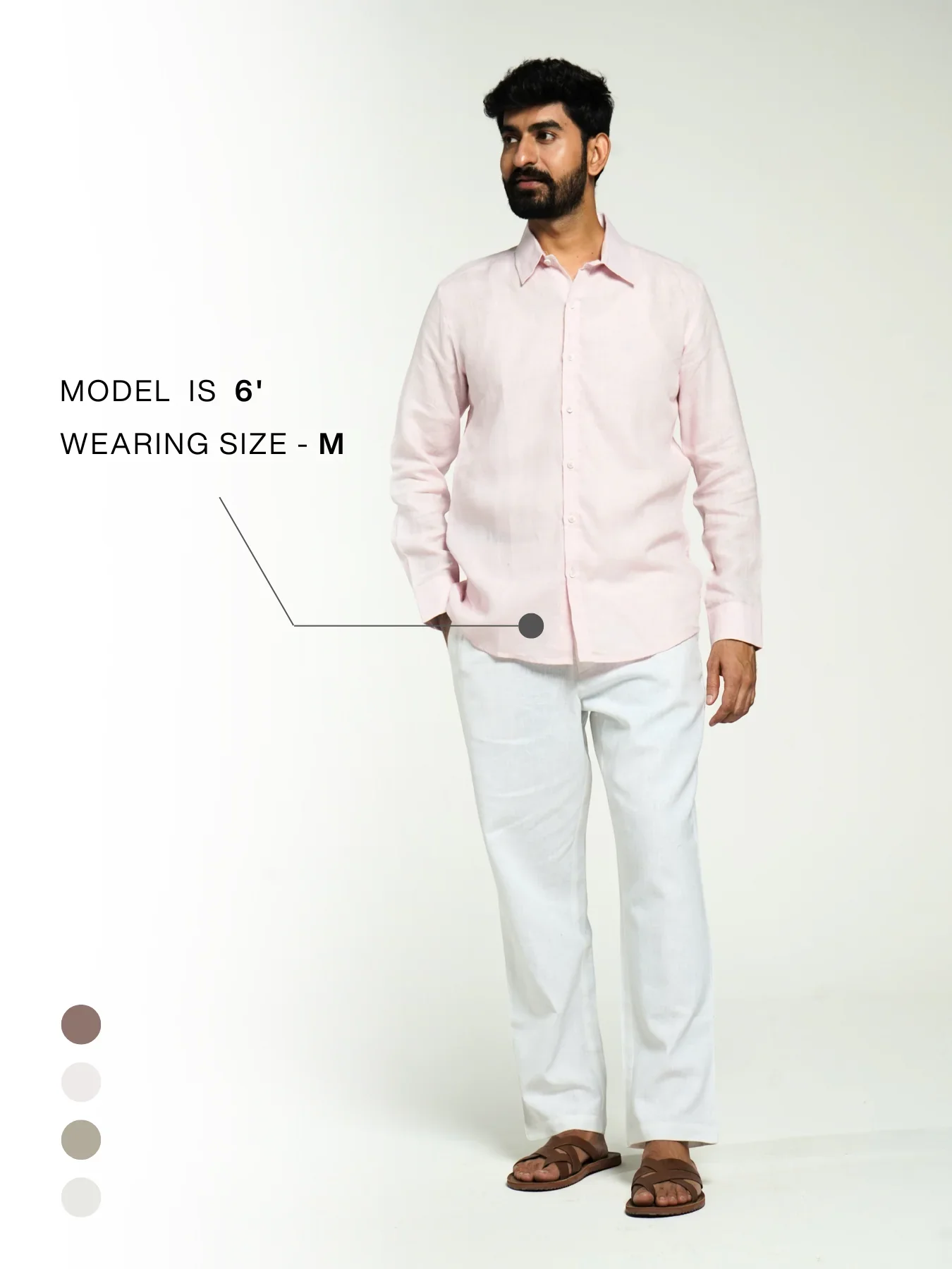 Men Blush Pink Pure Linen Full Sleeve Shirt - Image 14