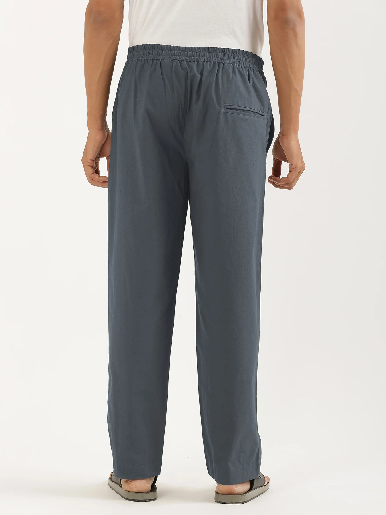 Men Cement Grey Cotton Pant - Image 10