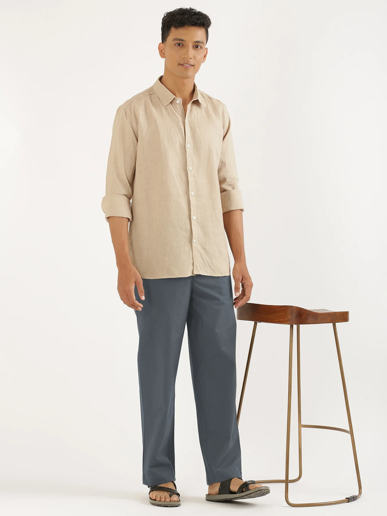 Men Cement Grey Cotton Pant - Image 12