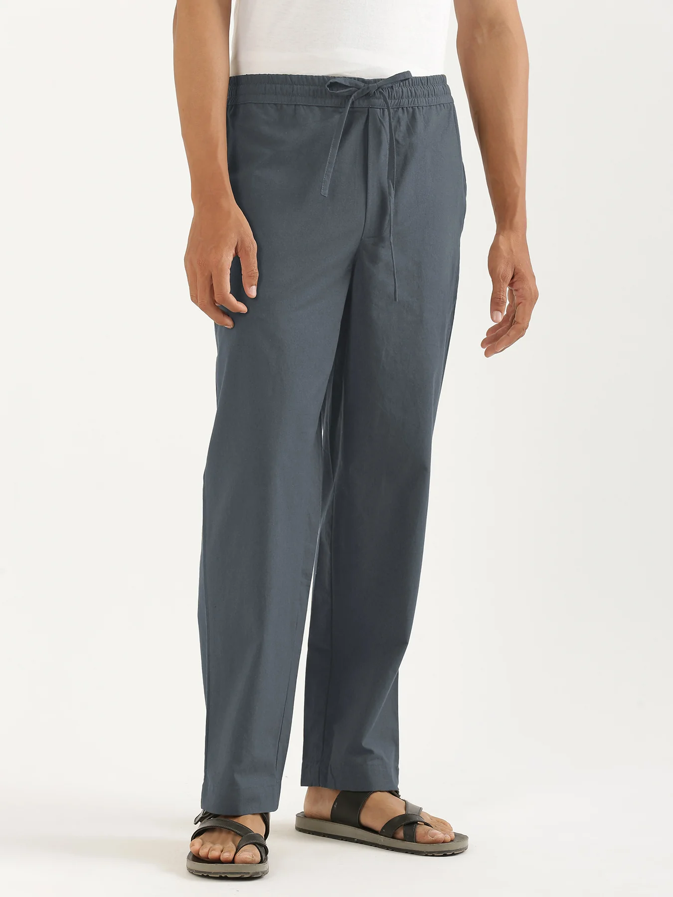 Men Cement Grey Cotton Pant - Image 5