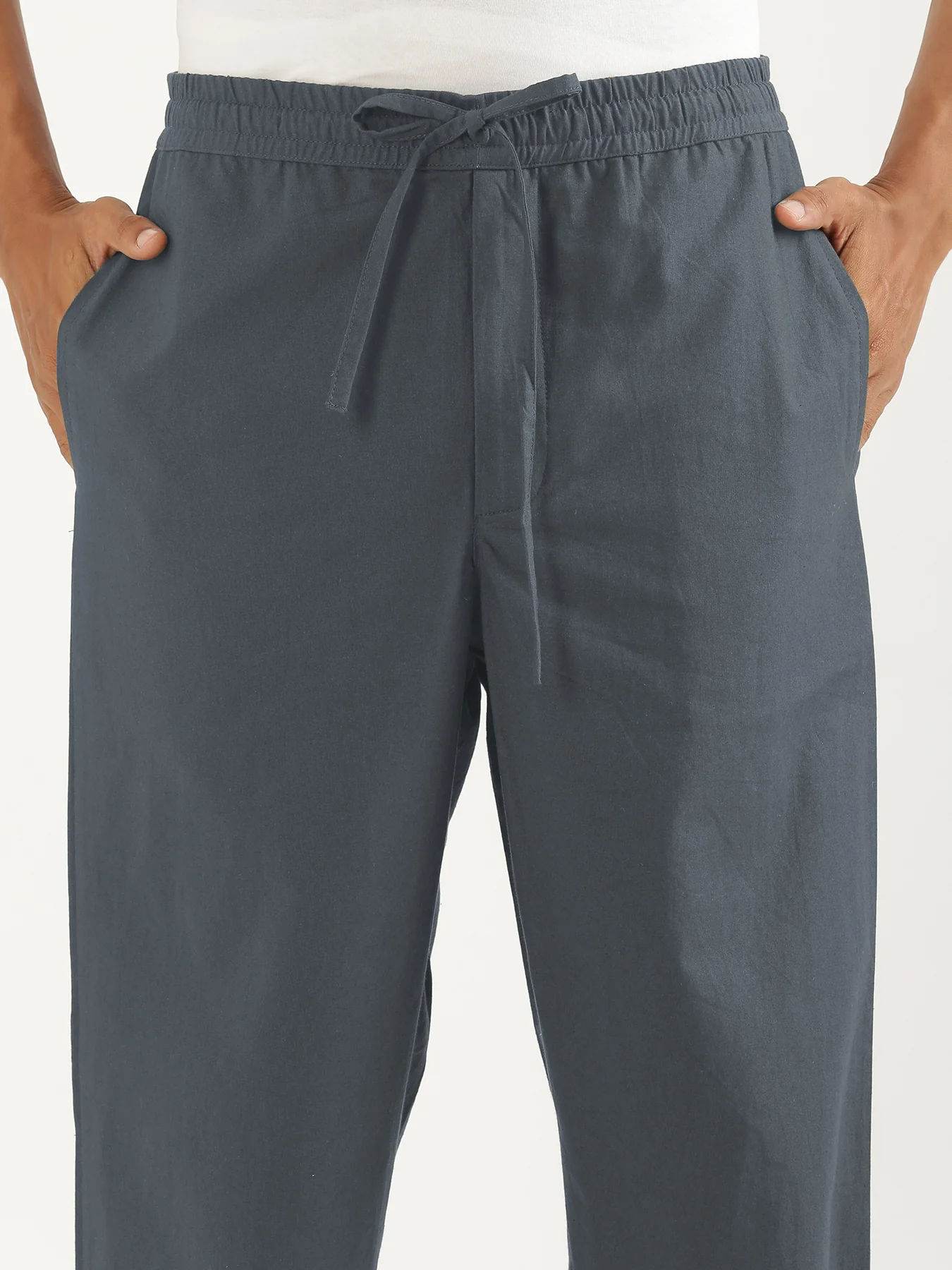 Men Cement Grey Cotton Pant - Image 6
