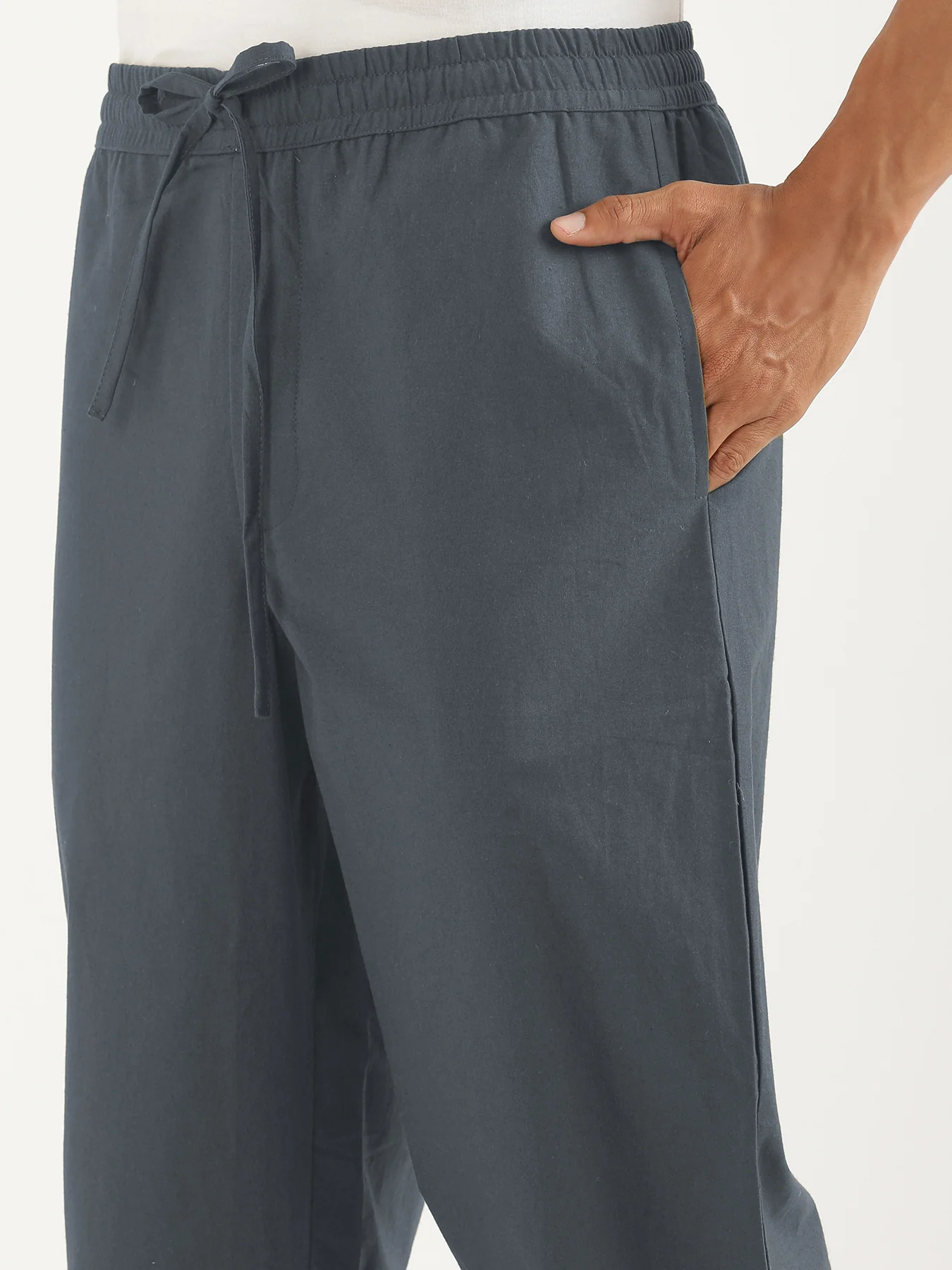 Men Cement Grey Cotton Pant - Image 7