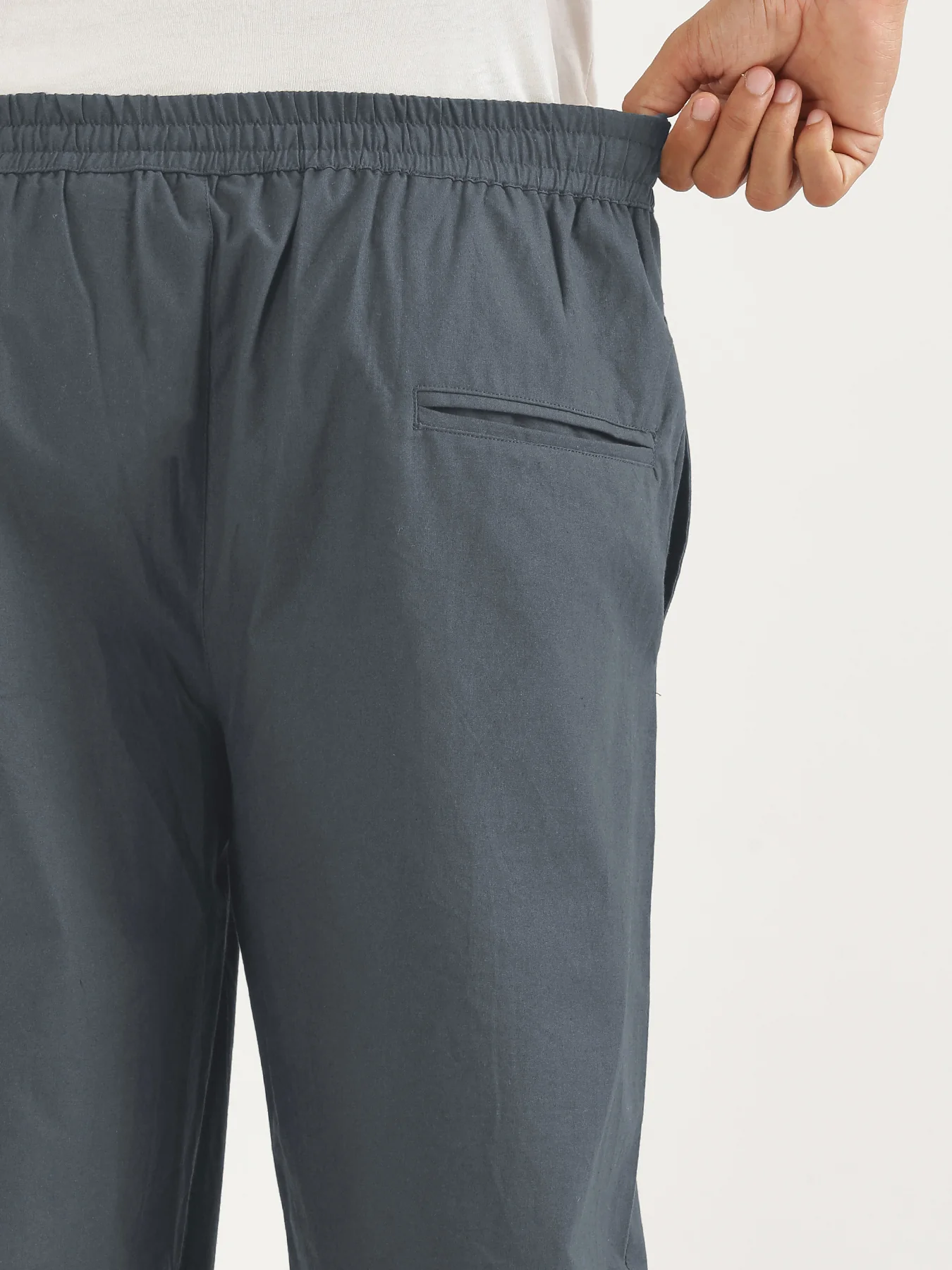 Men Cement Grey Cotton Pant - Image 9