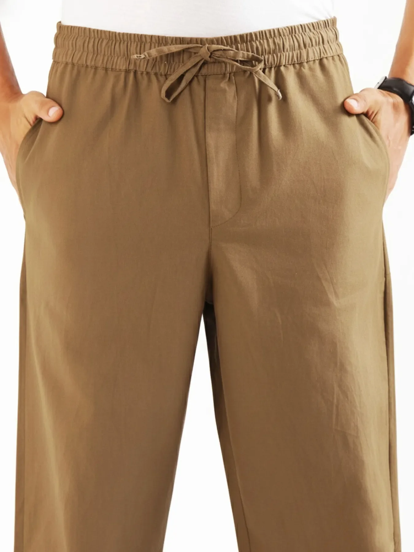 Men Coffee Brown Cotton Pant - Image 4