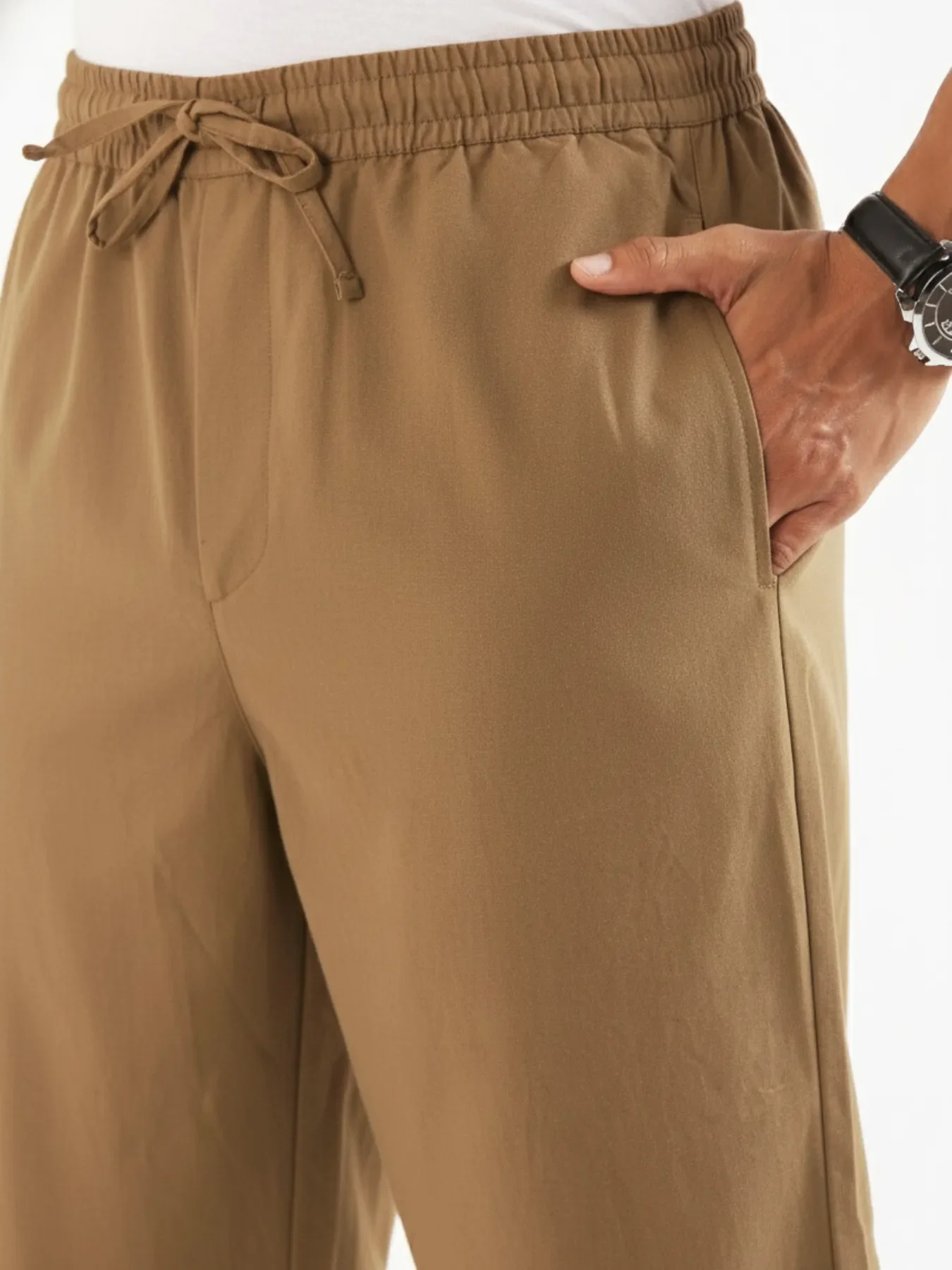 Men Coffee Brown Cotton Pant - Image 7