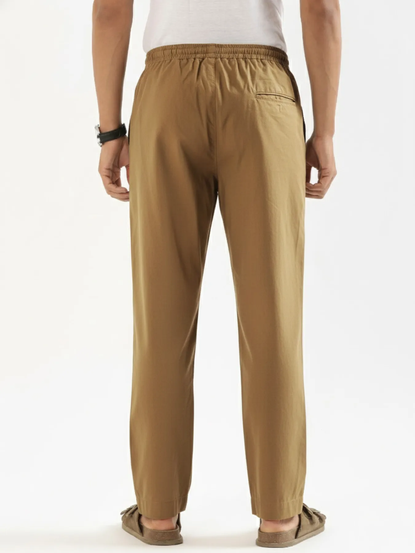Men Coffee Brown Cotton Pant - Image 8