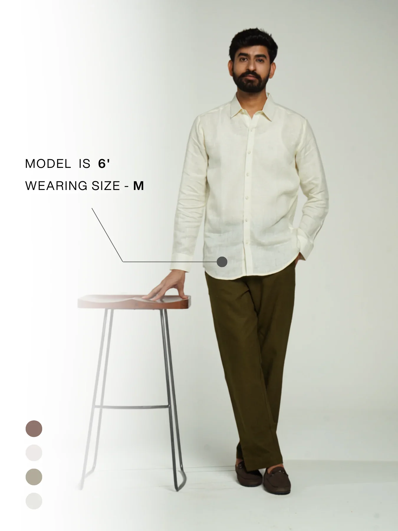 Men Cream Pure Linen Full Sleeve Shirt - Image 10