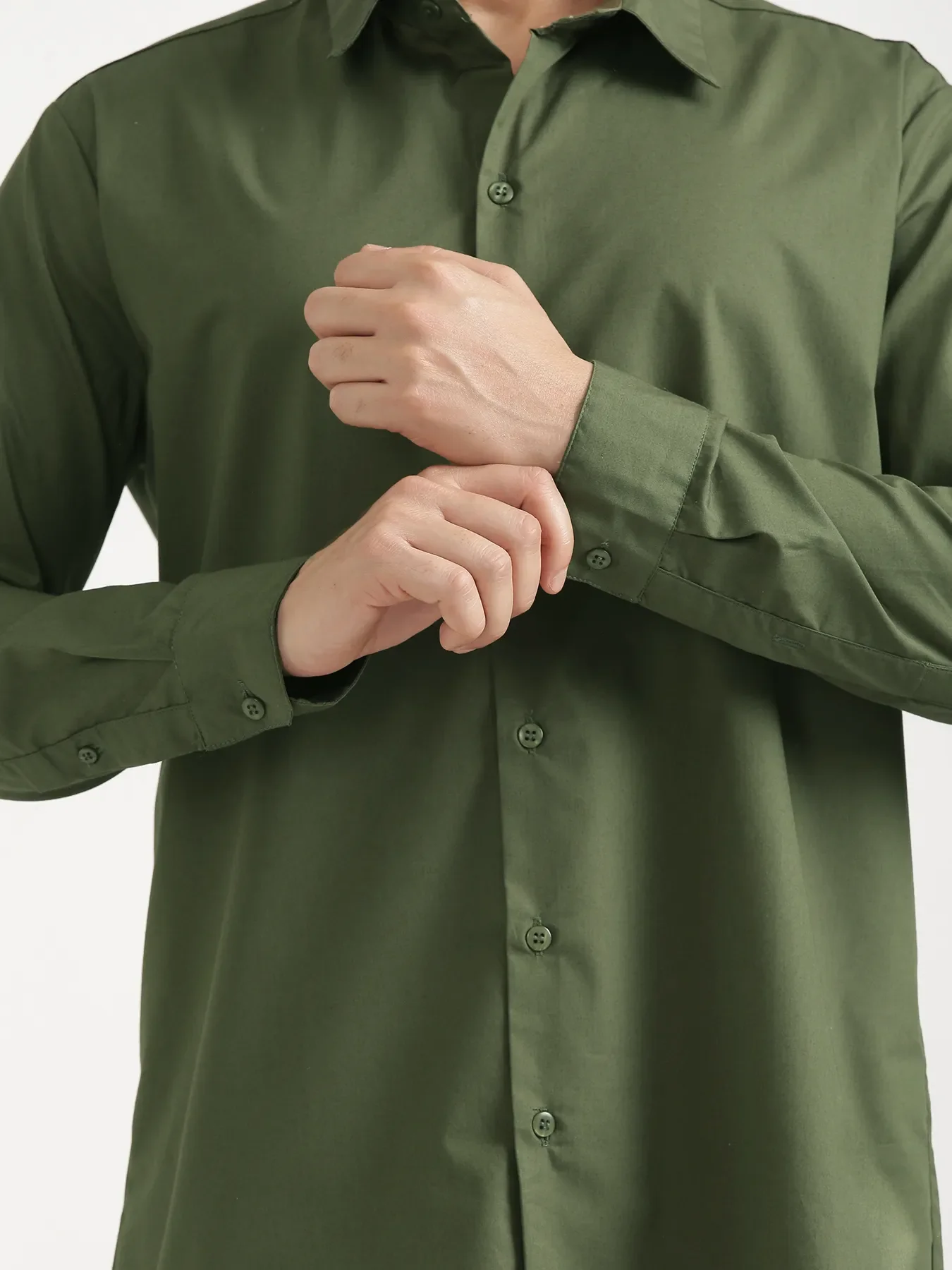 Men Forest Green Better Cotton Full Sleeve Shirt - Image 11
