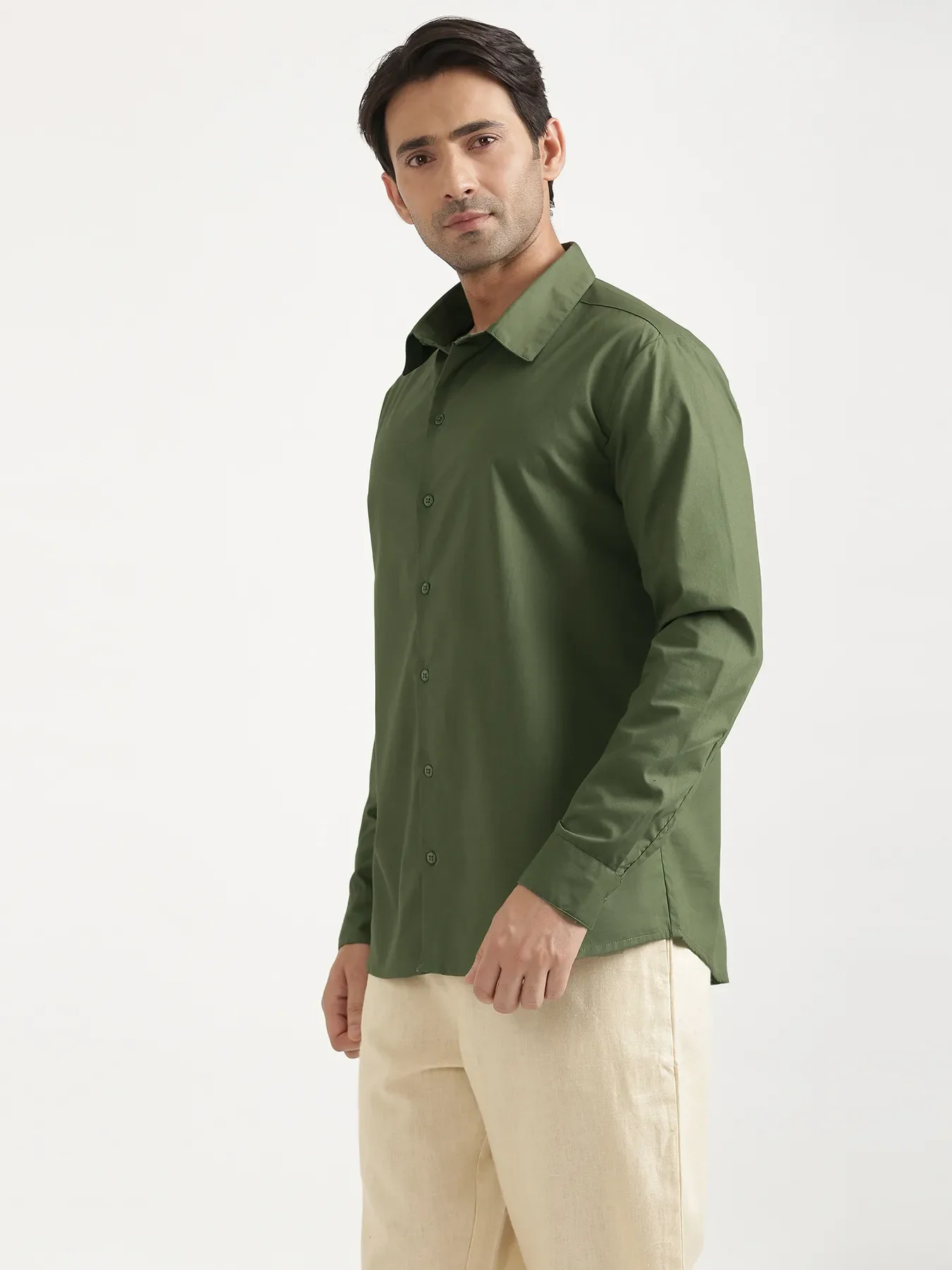Men Forest Green Better Cotton Full Sleeve Shirt - Image 14