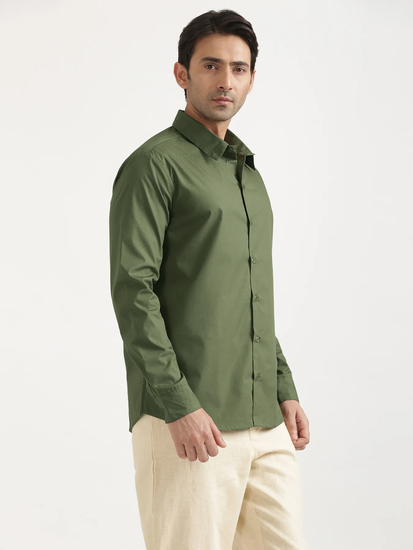 Men Forest Green Better Cotton Full Sleeve Shirt - Image 15