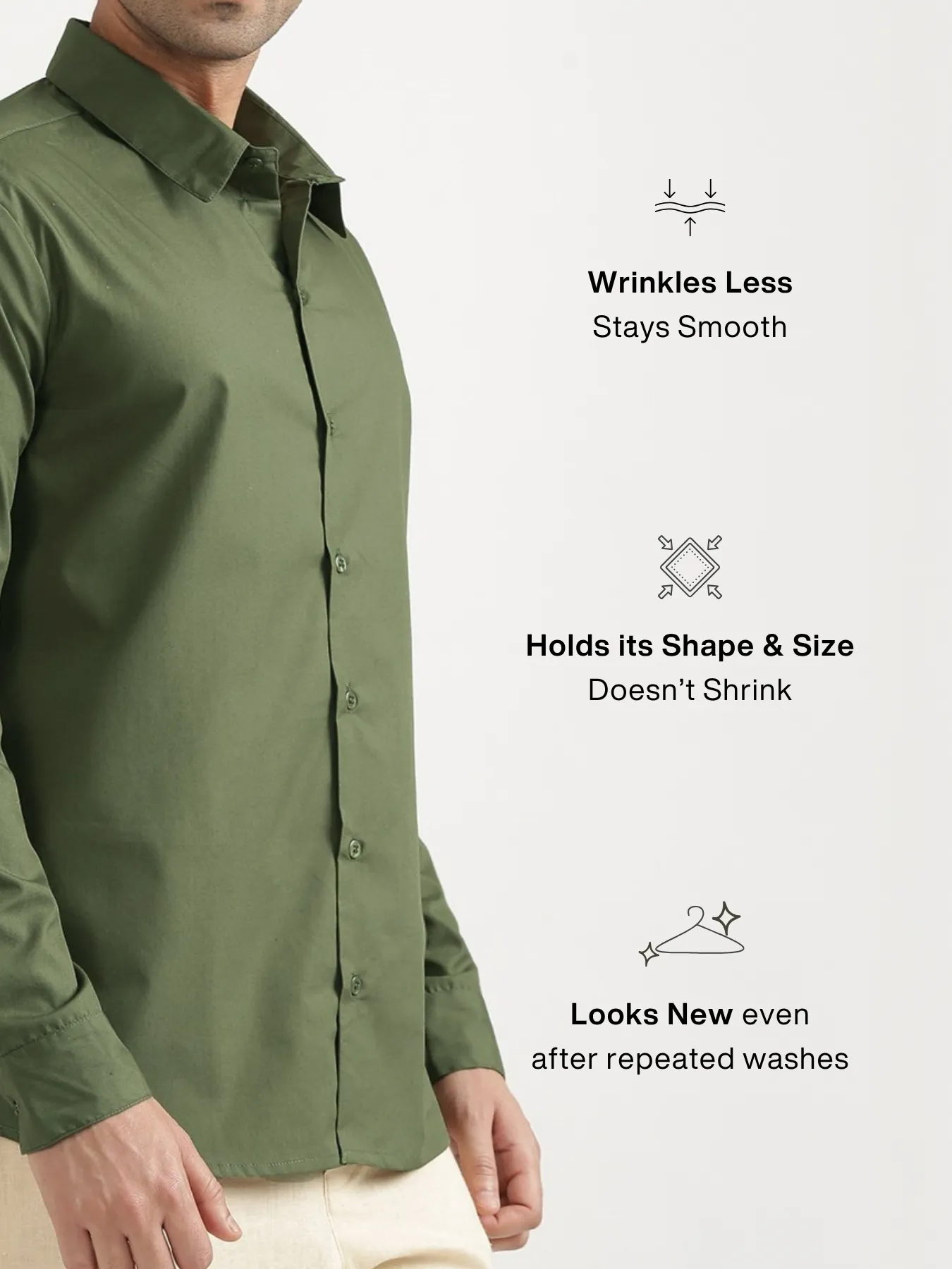 Men Forest Green Better Cotton Full Sleeve Shirt - Image 4