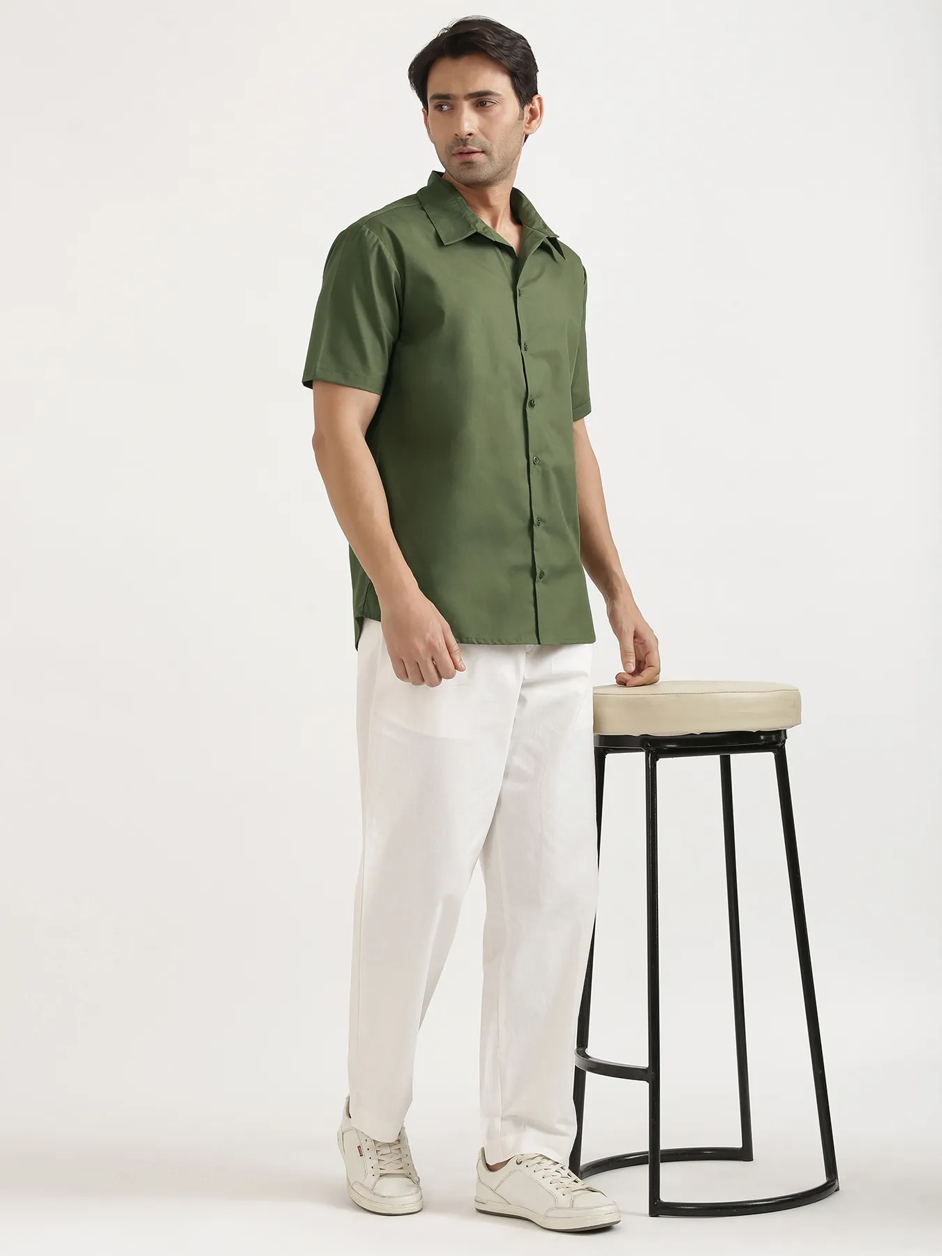 Men Forest Green Better Cotton Short Sleeve Shirt - Image 15