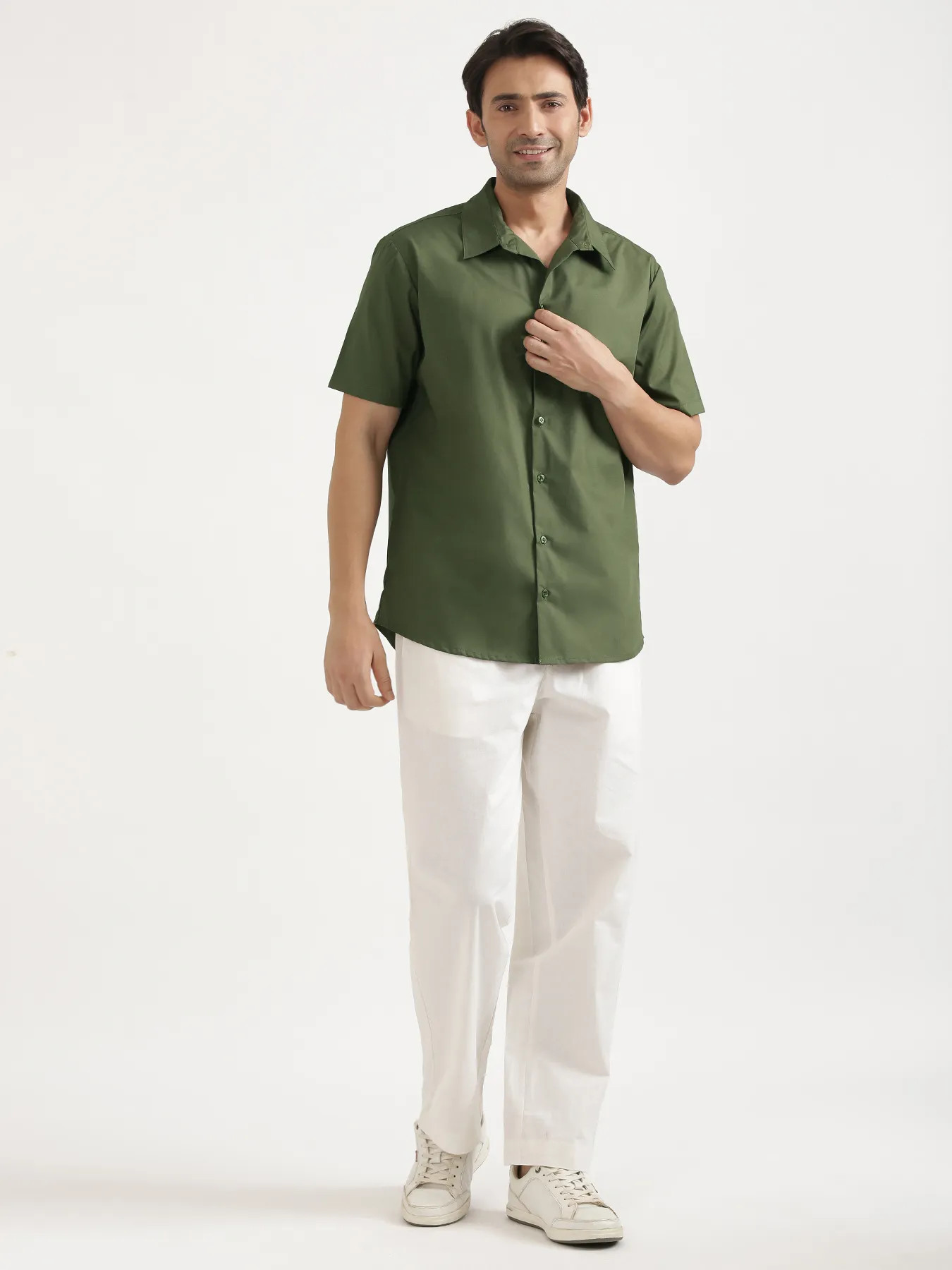 Men Forest Green Better Cotton Short Sleeve Shirt - Image 3