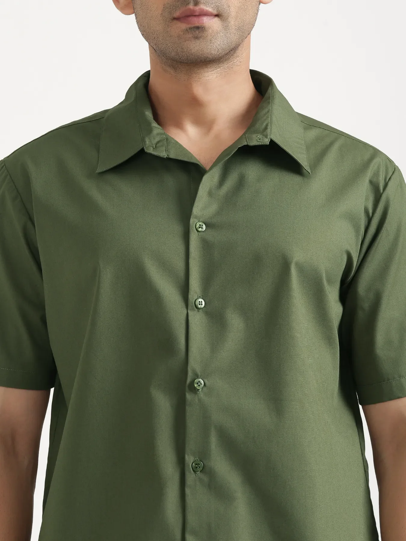 Men Forest Green Better Cotton Short Sleeve Shirt - Image 7