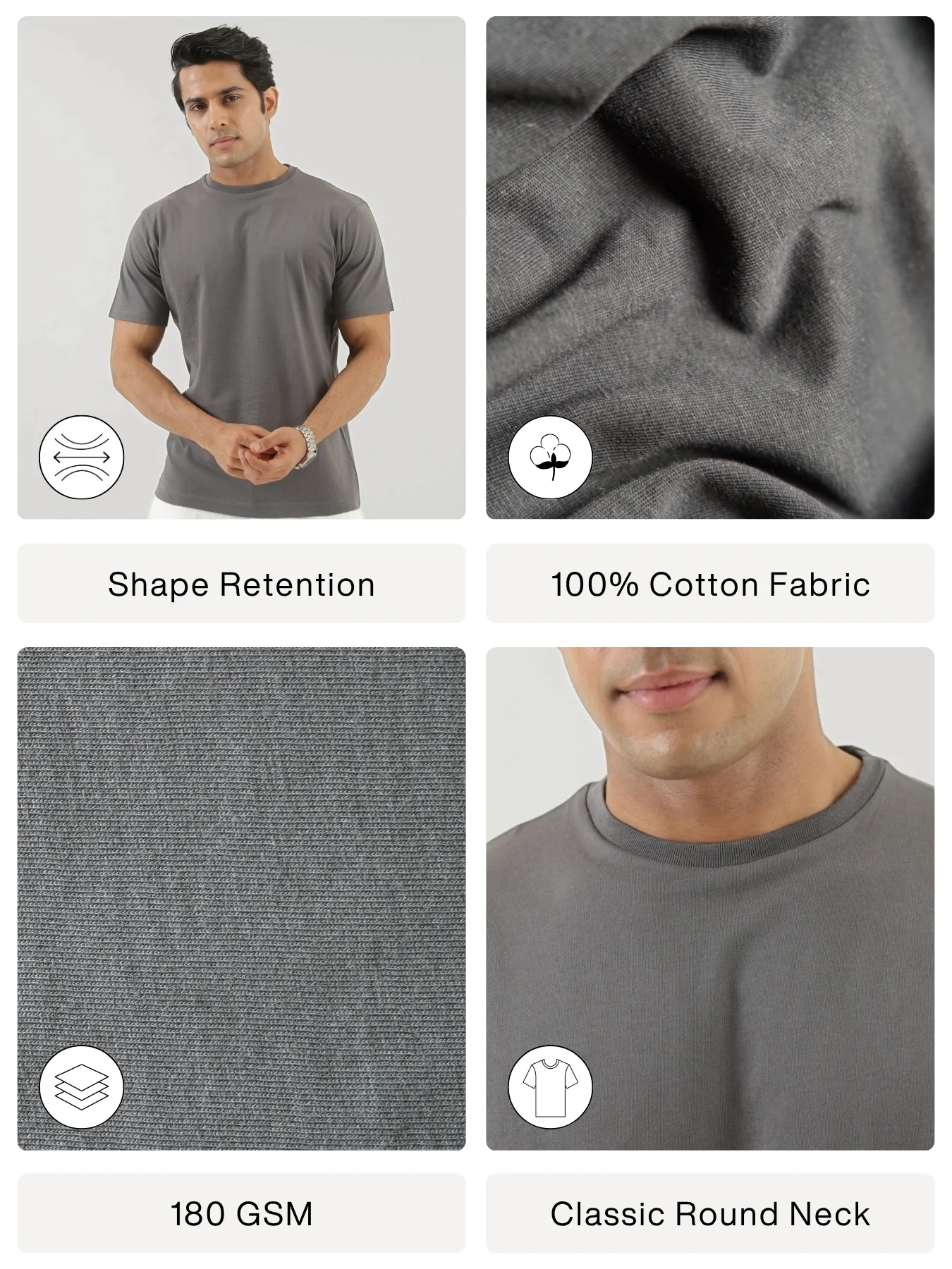 Men German Grey Round Neck T-shirt - Image 2