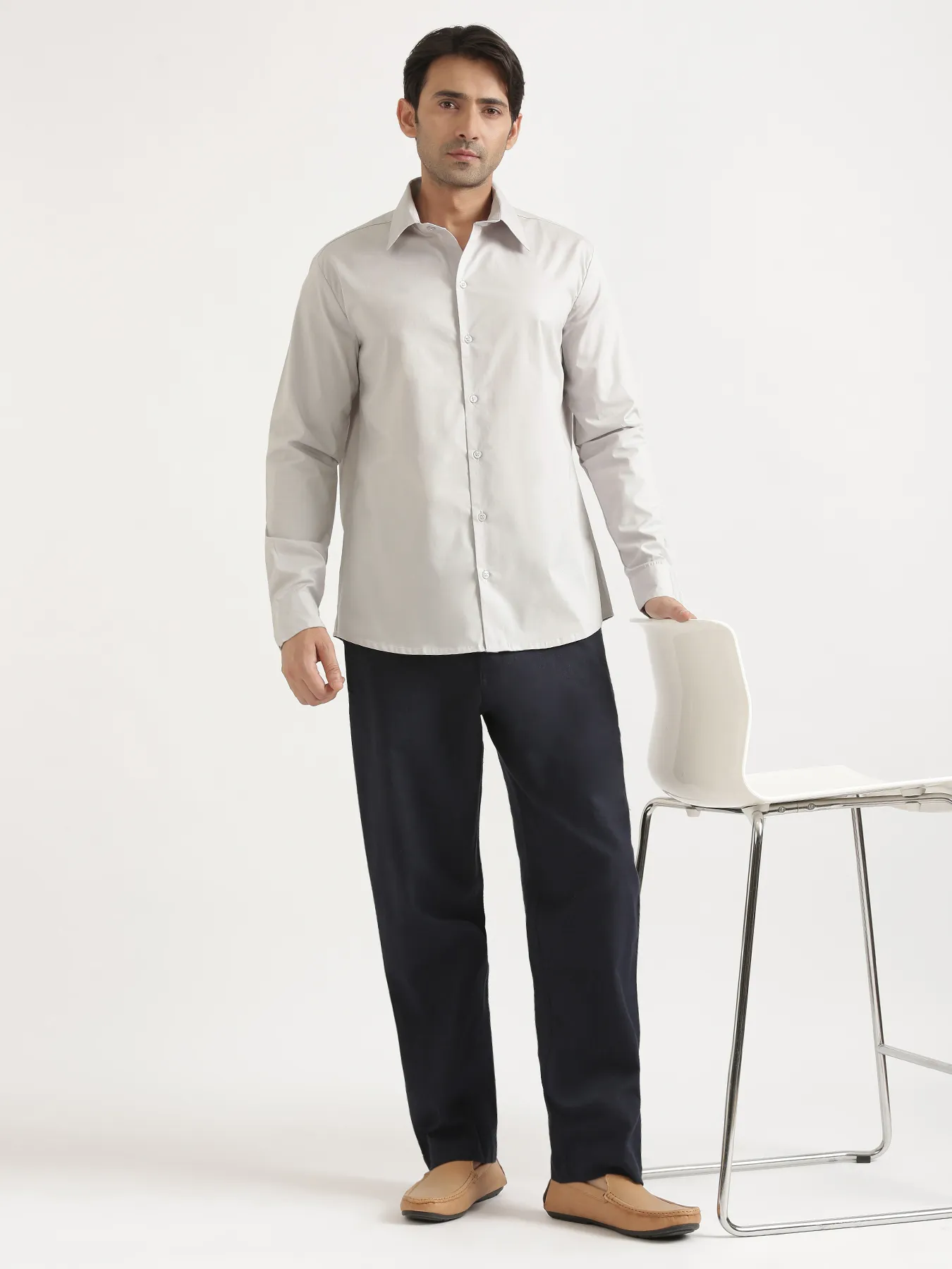 Men Light Grey Better Cotton Full Sleeve Shirt - Image 15