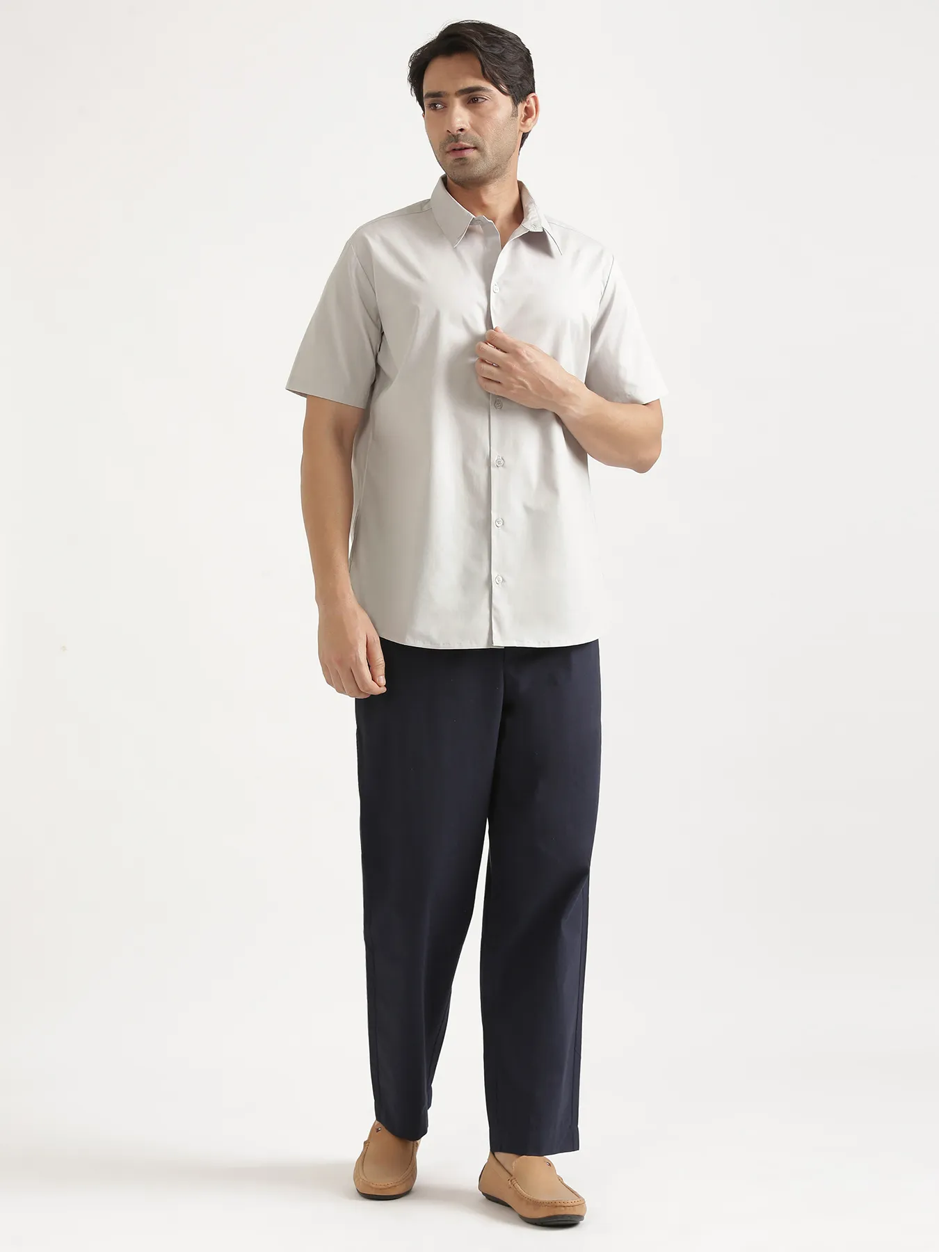 Men Light Grey Better Cotton Short Sleeve Shirt - Image 3