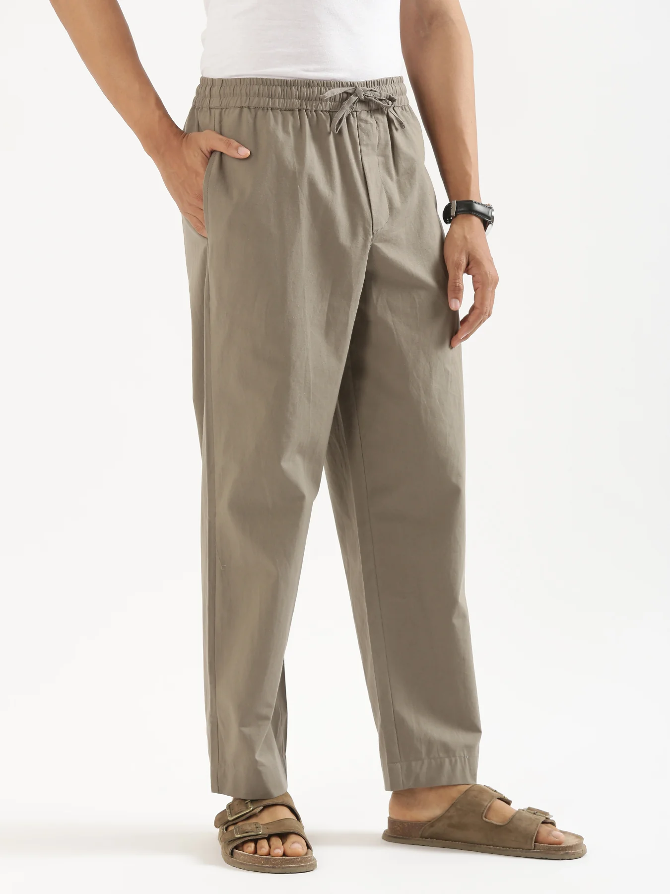 Men Grey Cotton Pant - Image 5