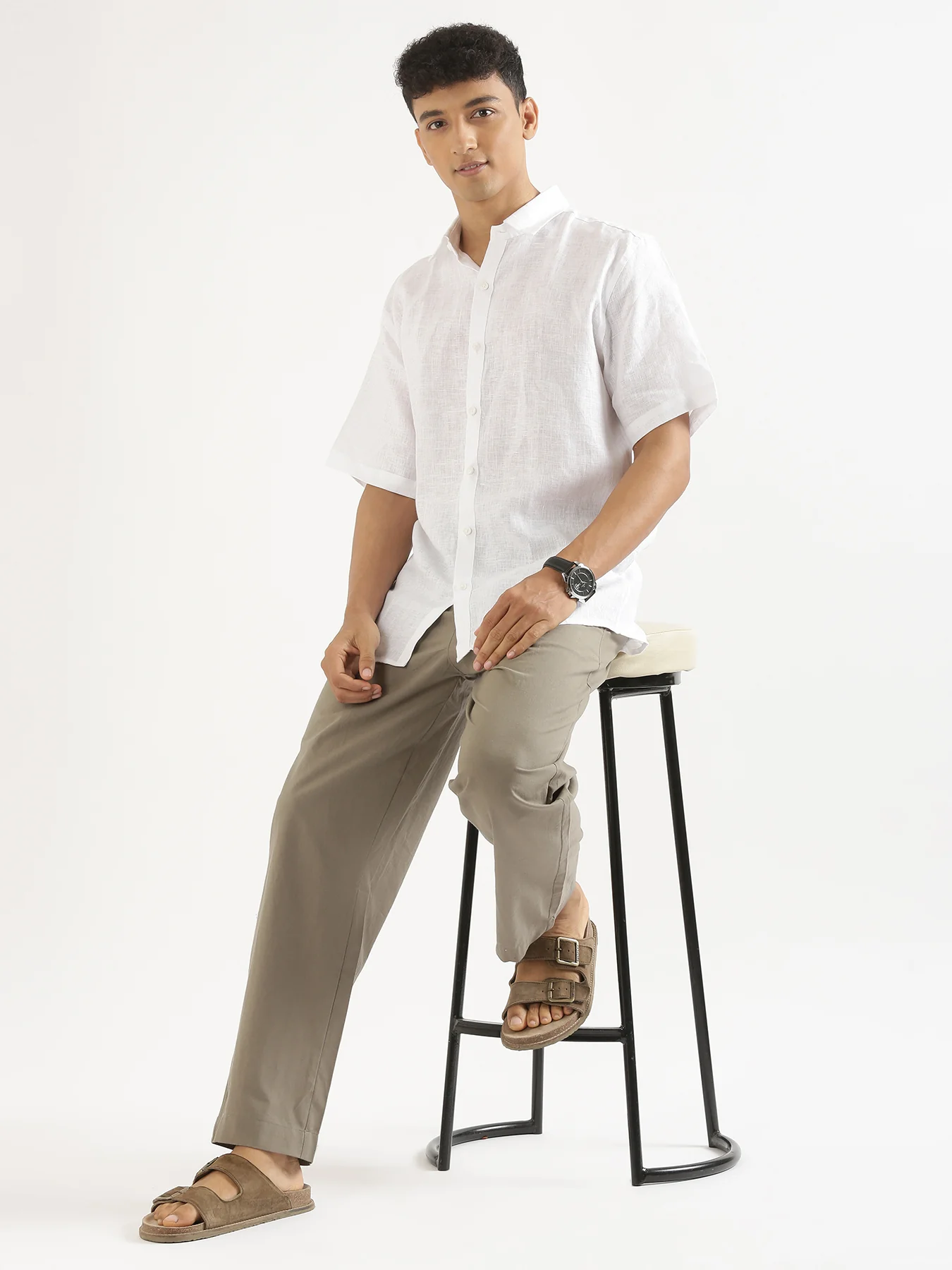 Men Grey Cotton Pant - Image 7
