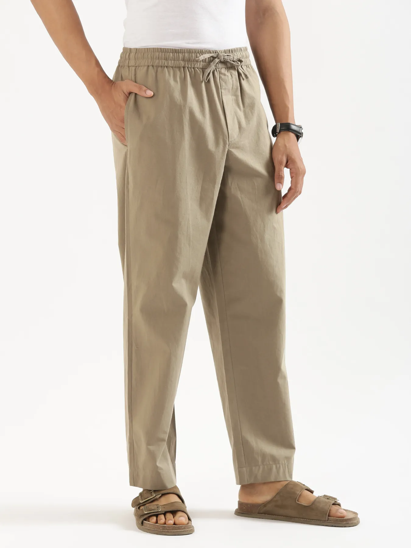 Men Khakhi Cotton Pant - Image 5