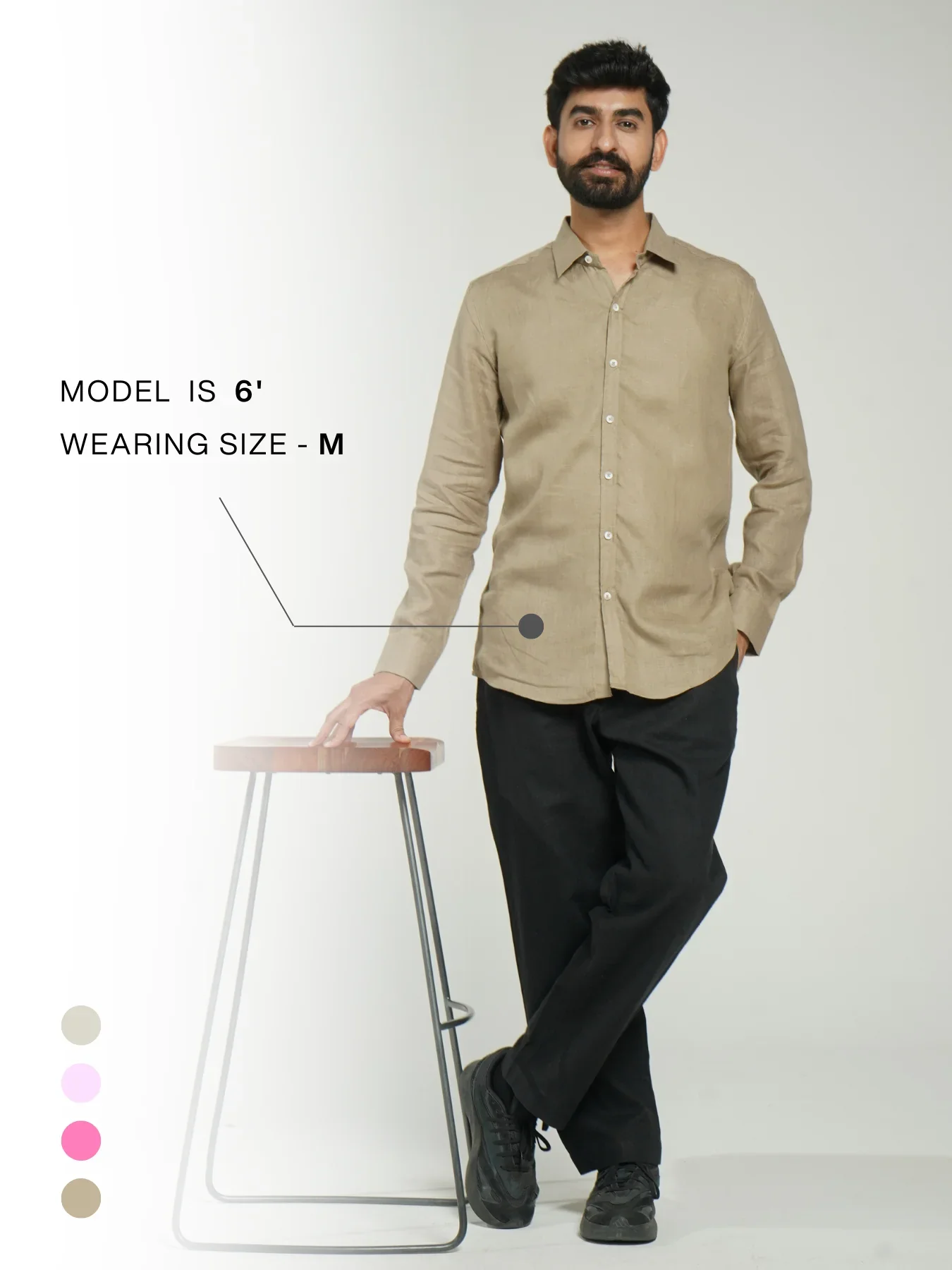 Men Khakhi Pure Linen Full Sleeve Shirt - Image 14