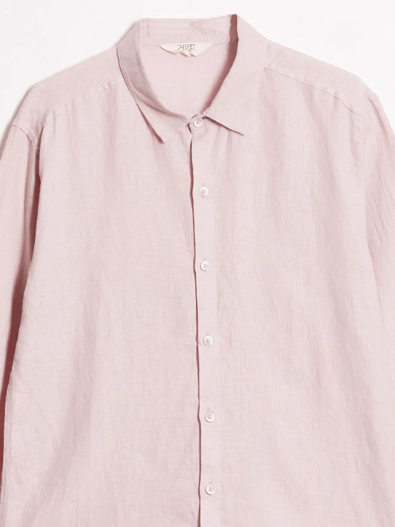 Men Light Pink Pure Linen Full Sleeve Shirt - Image 14