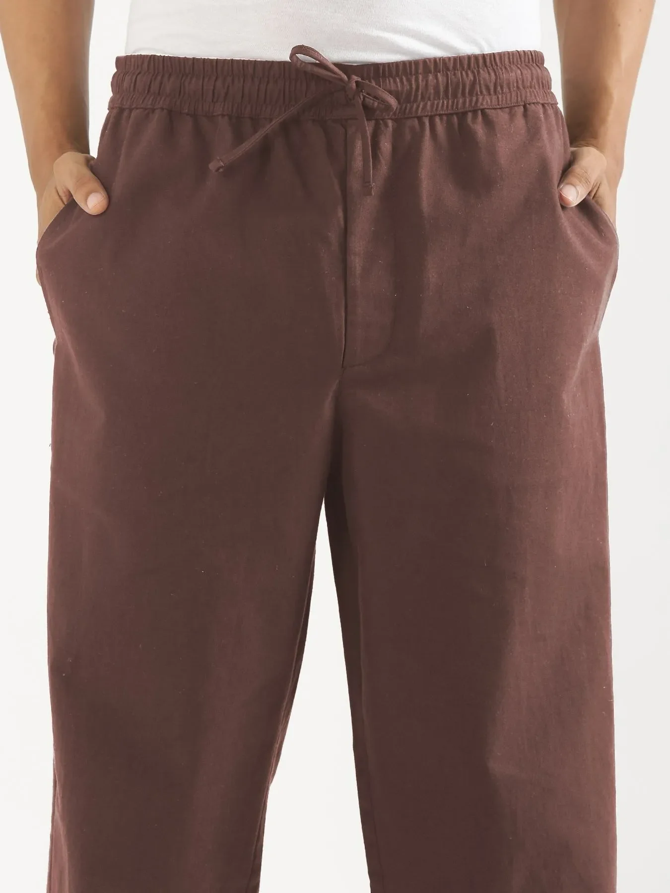 Men Mauve Brown Cotton Pant - Image 10