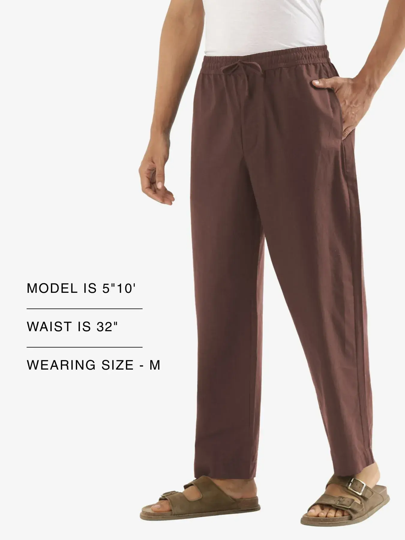 Men Mauve Brown Cotton Pant - Image 12