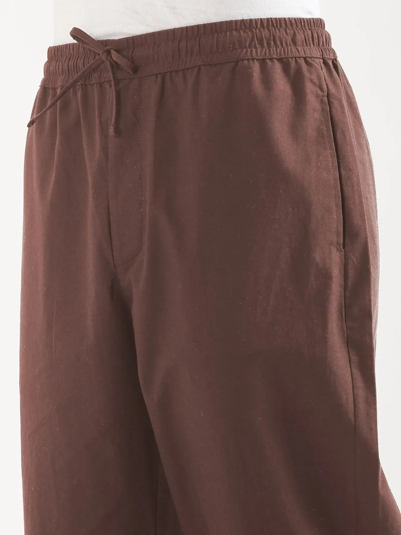Men Mauve Brown Cotton Pant - Image 7