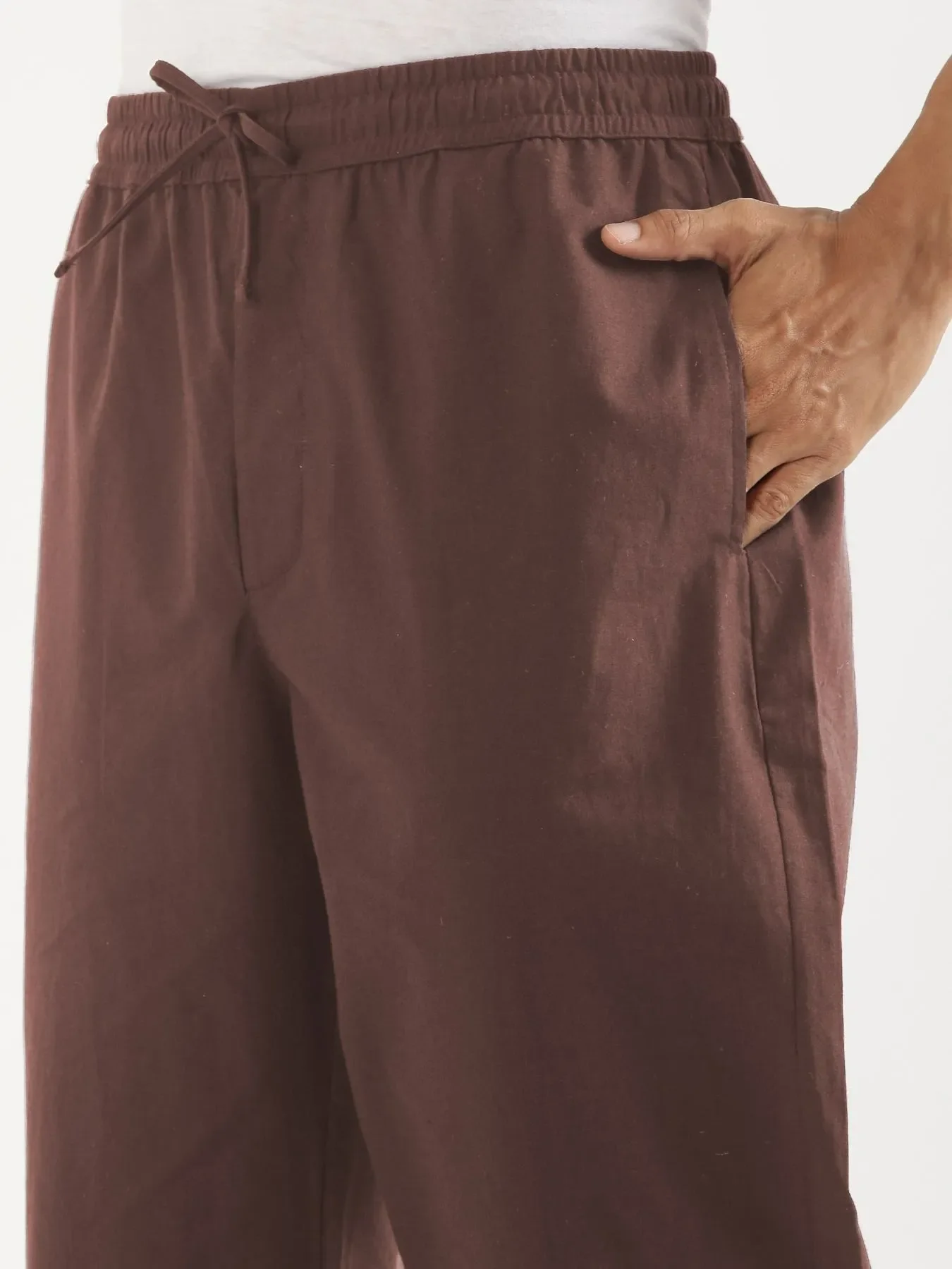 Men Mauve Brown Cotton Pant - Image 8