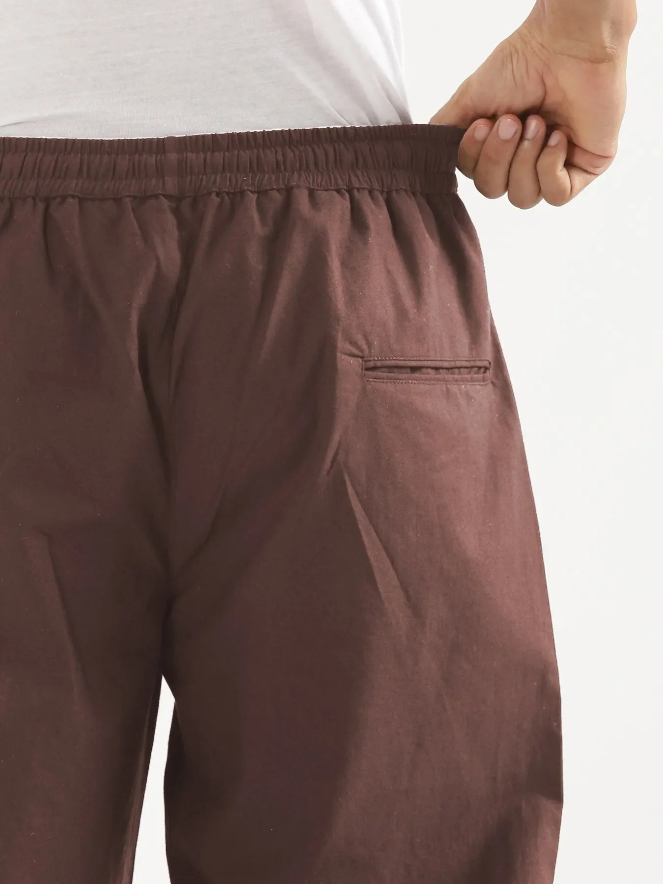 Men Mauve Brown Cotton Pant - Image 9