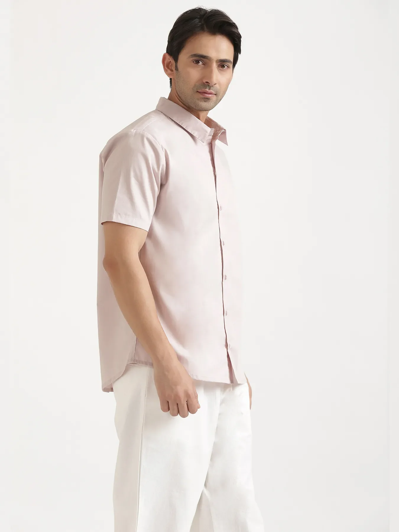 Men Mauve Pink Better Cotton Short Sleeve Shirt - Image 15