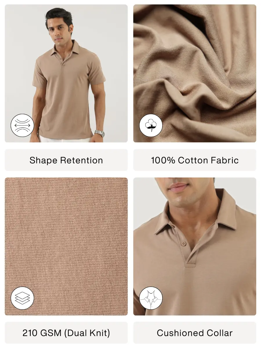 Men Mesa Taupe Polo T-shirt - Image 2