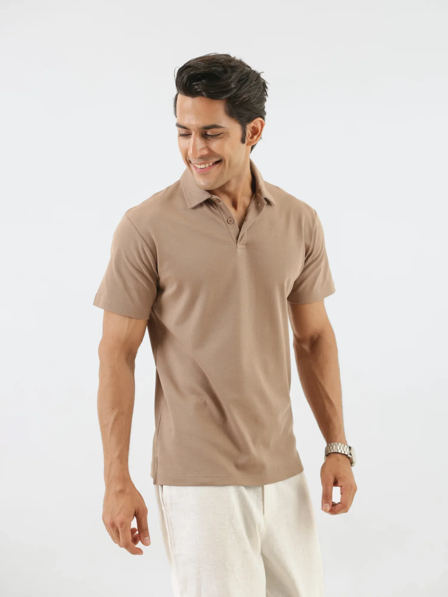 Men Mesa Taupe Polo T-shirt - Image 7