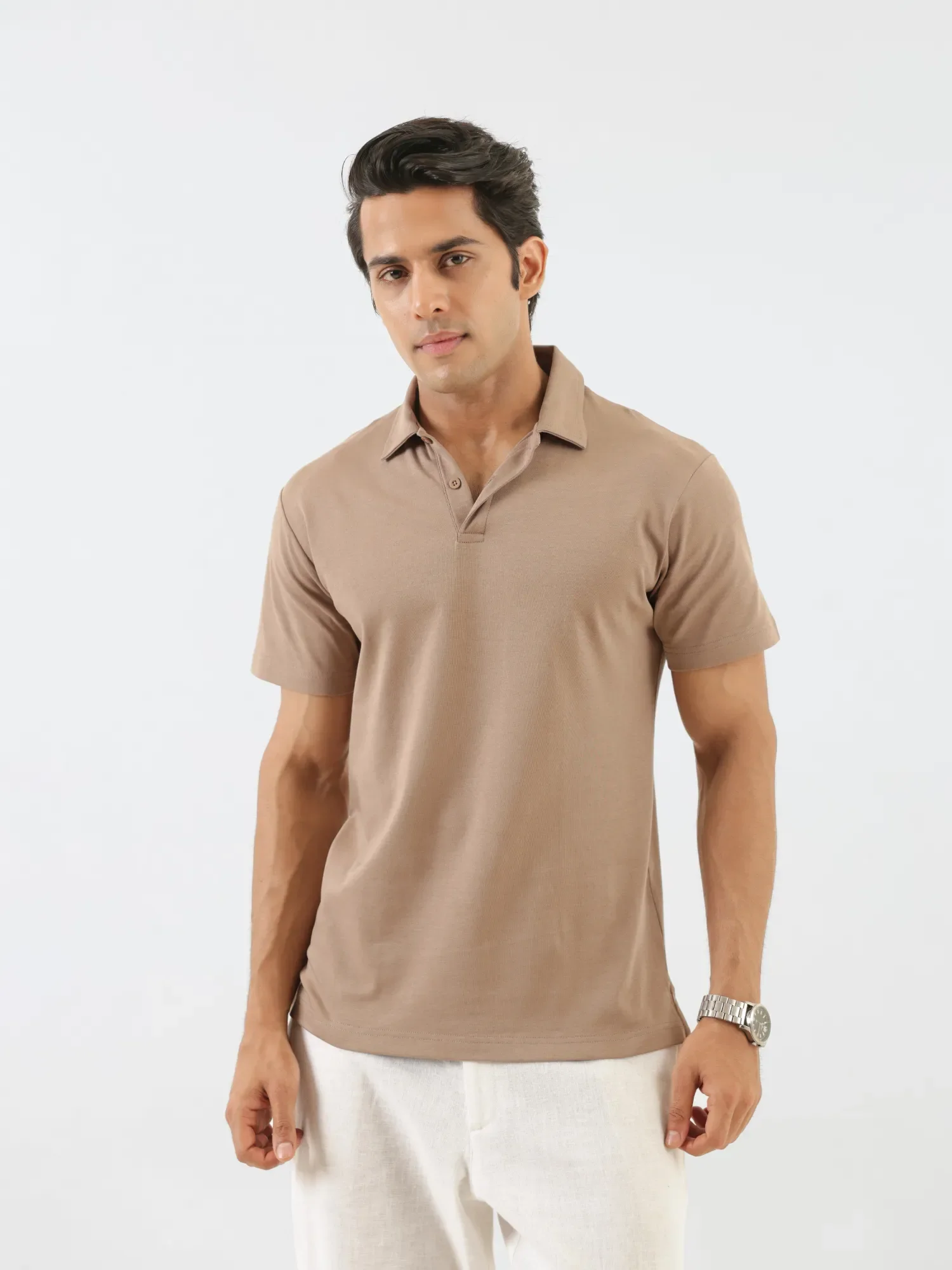 Men Mesa Taupe Polo T-shirt - Image 8