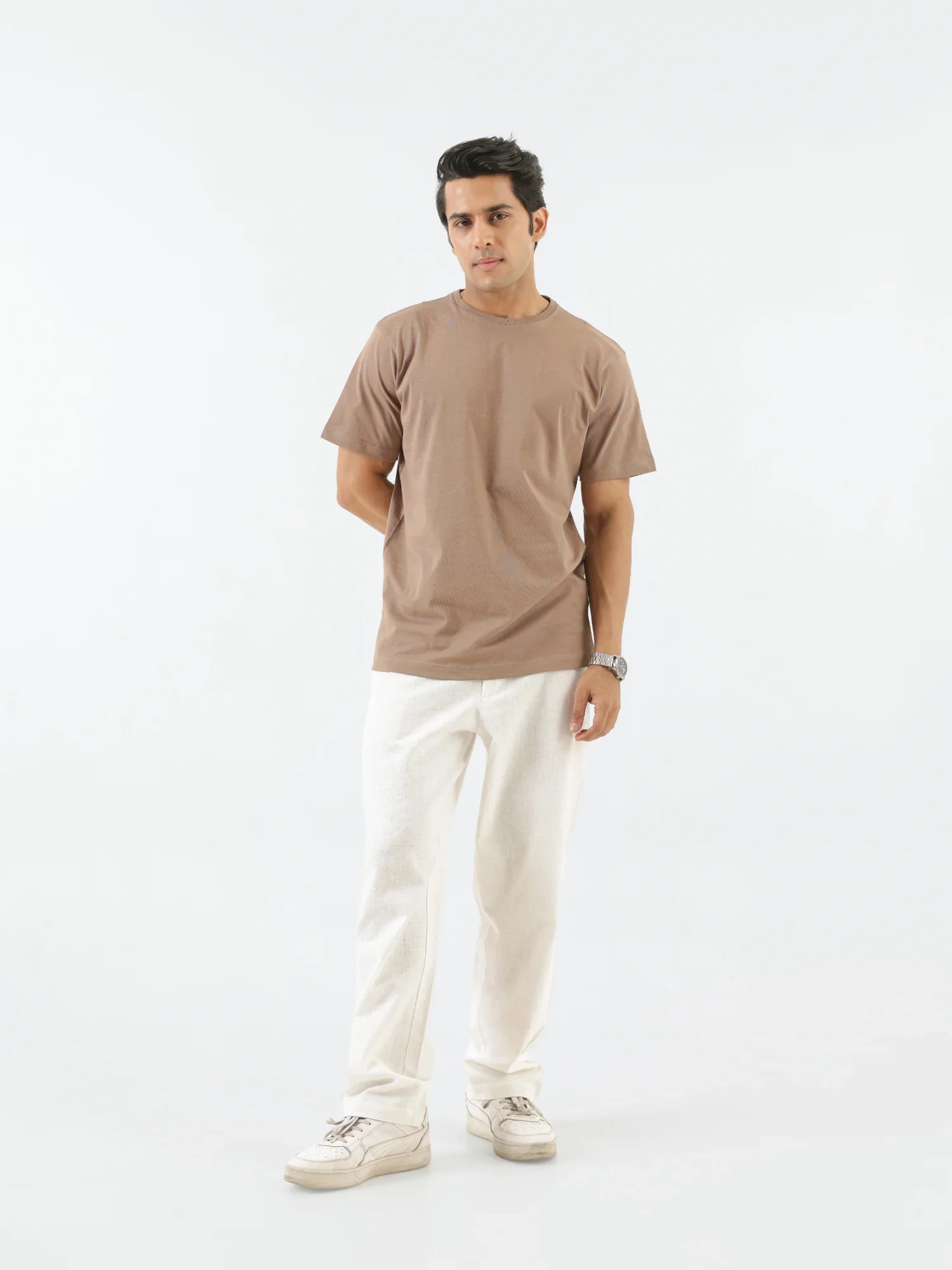 Men Mesa Taupe Round Neck T-shirt - Image 3