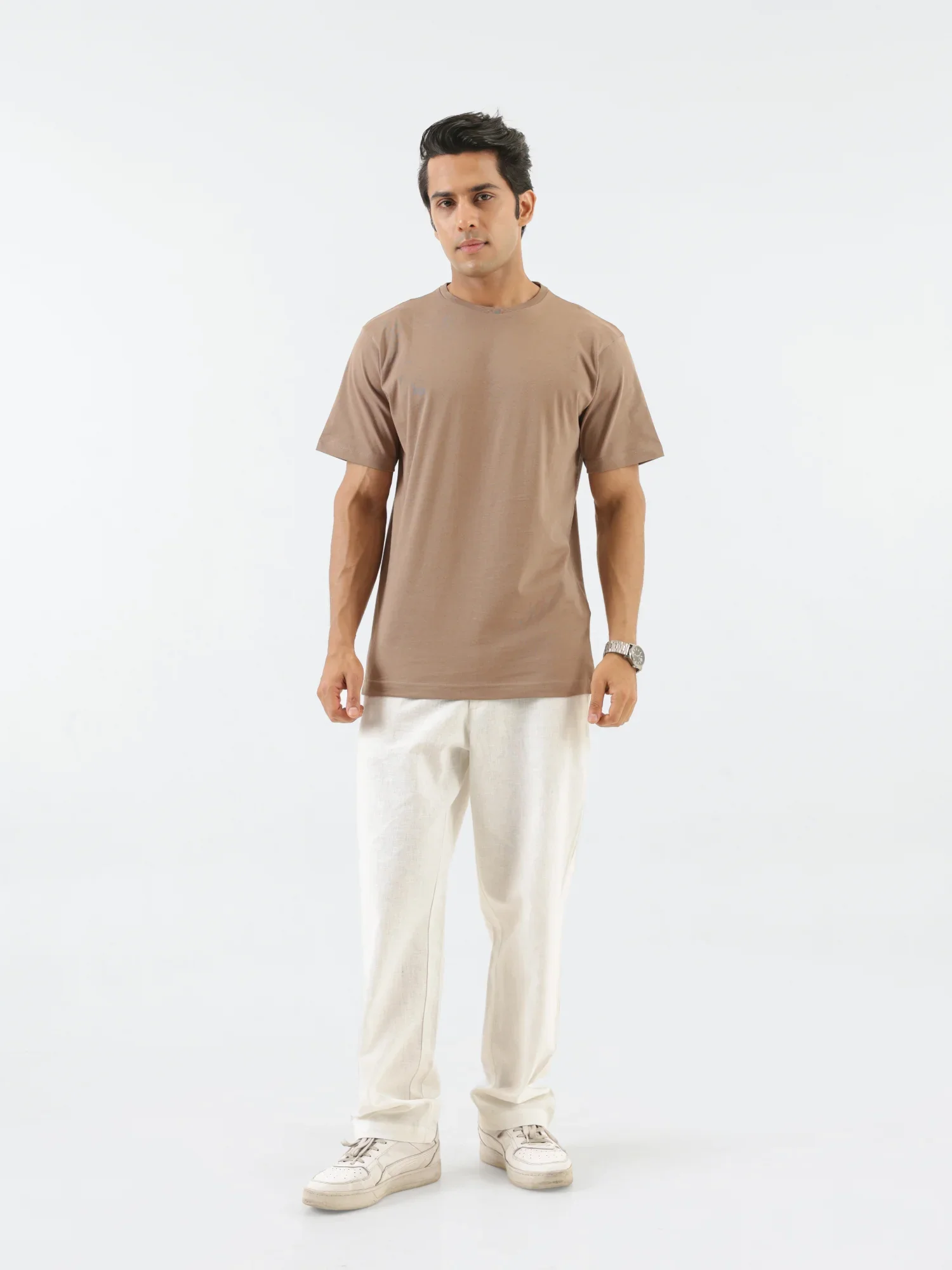 Men Mesa Taupe Round Neck T-shirt - Image 7