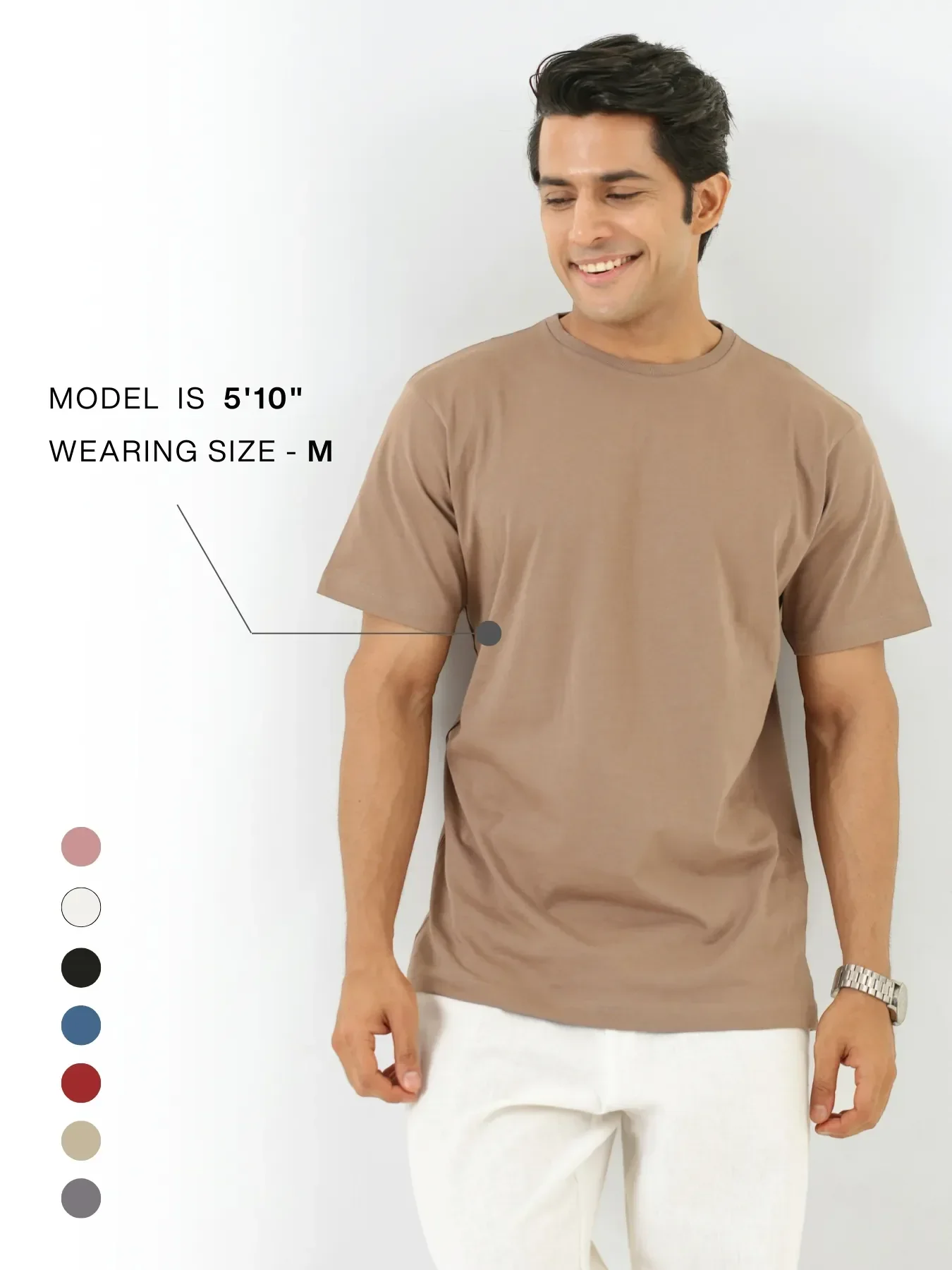 Men Mesa Taupe Round Neck T-shirt - Image 9