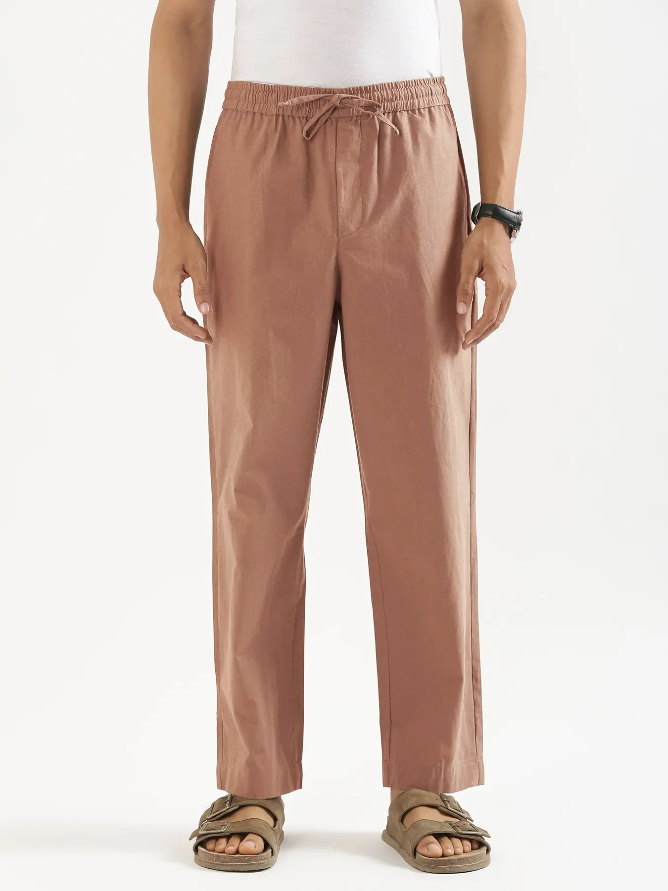 Men Mocha Mousse Cotton Pant