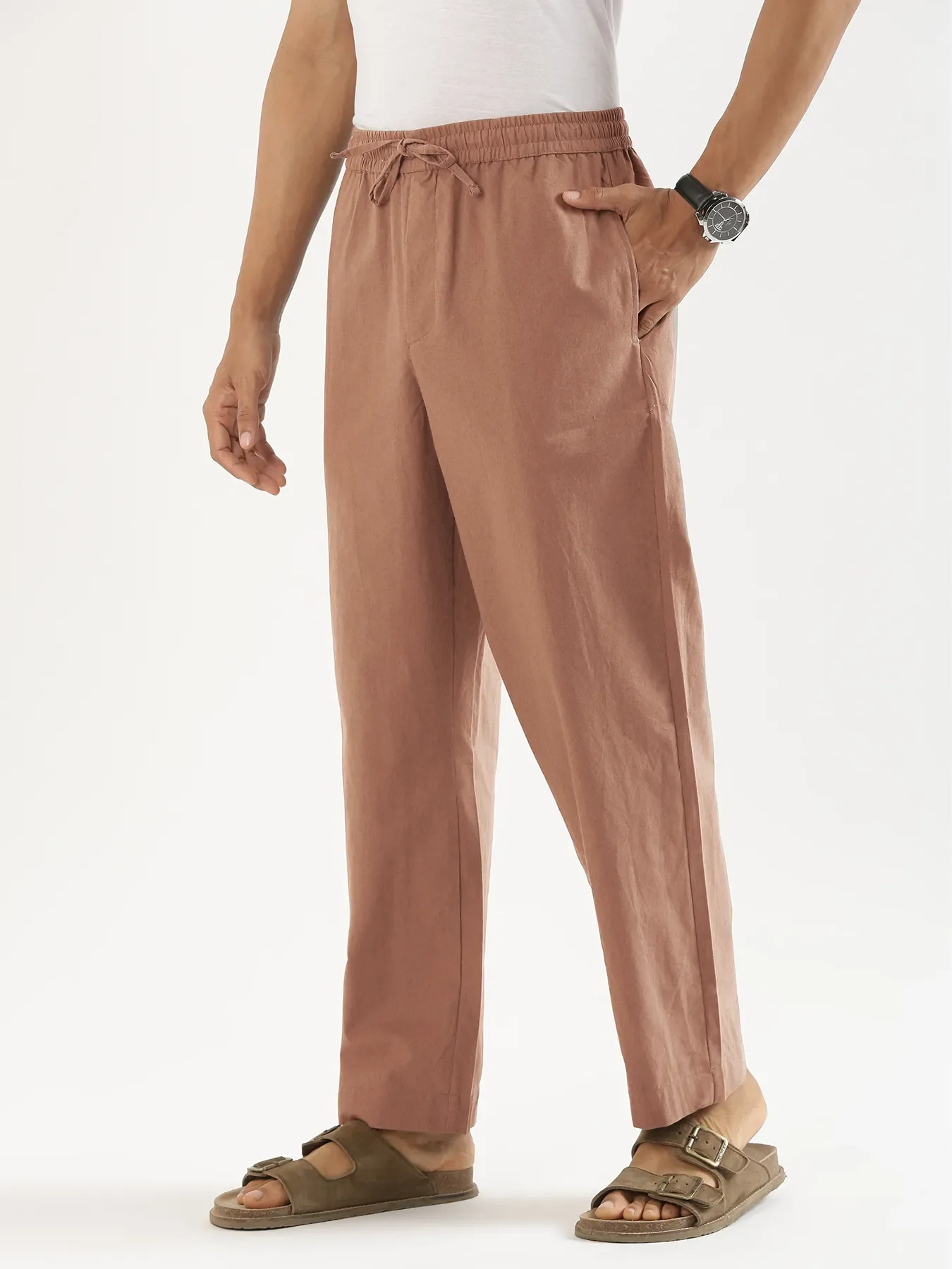 Men Mocha Mousse Cotton Pant - Image 2